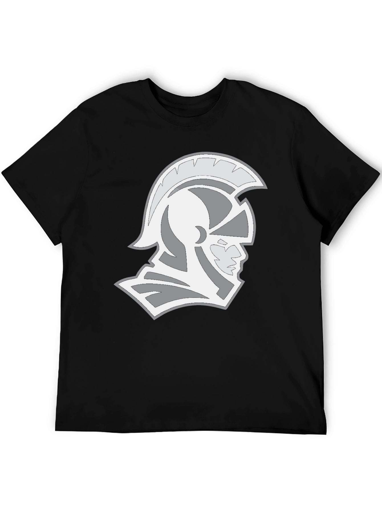 Spartan Helmet Graphic Tee - Black Cotton T-Shirt