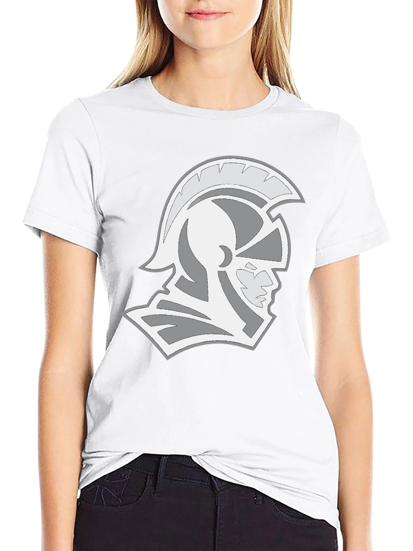 Spartan Helmet Graphic Tee - Black Cotton T-Shirt