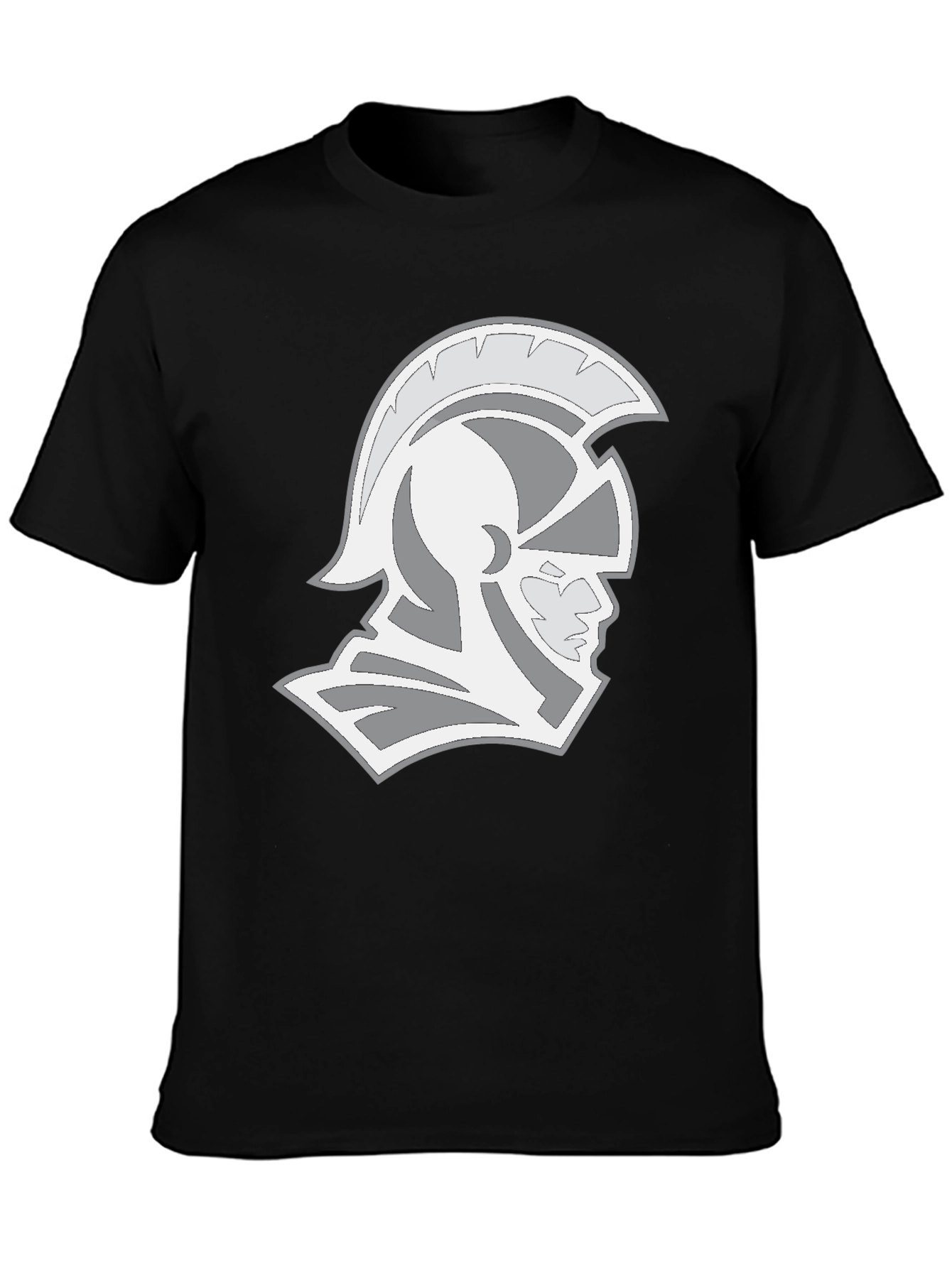 Spartan Helmet Graphic Tee - Black Cotton T-Shirt