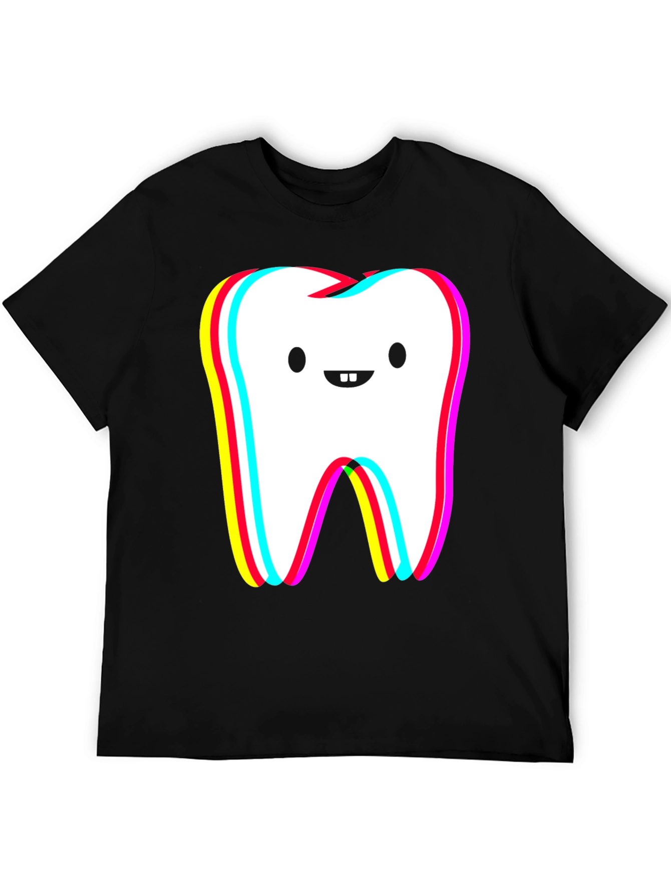 Funny Tooth Graphic Black T-Shirt