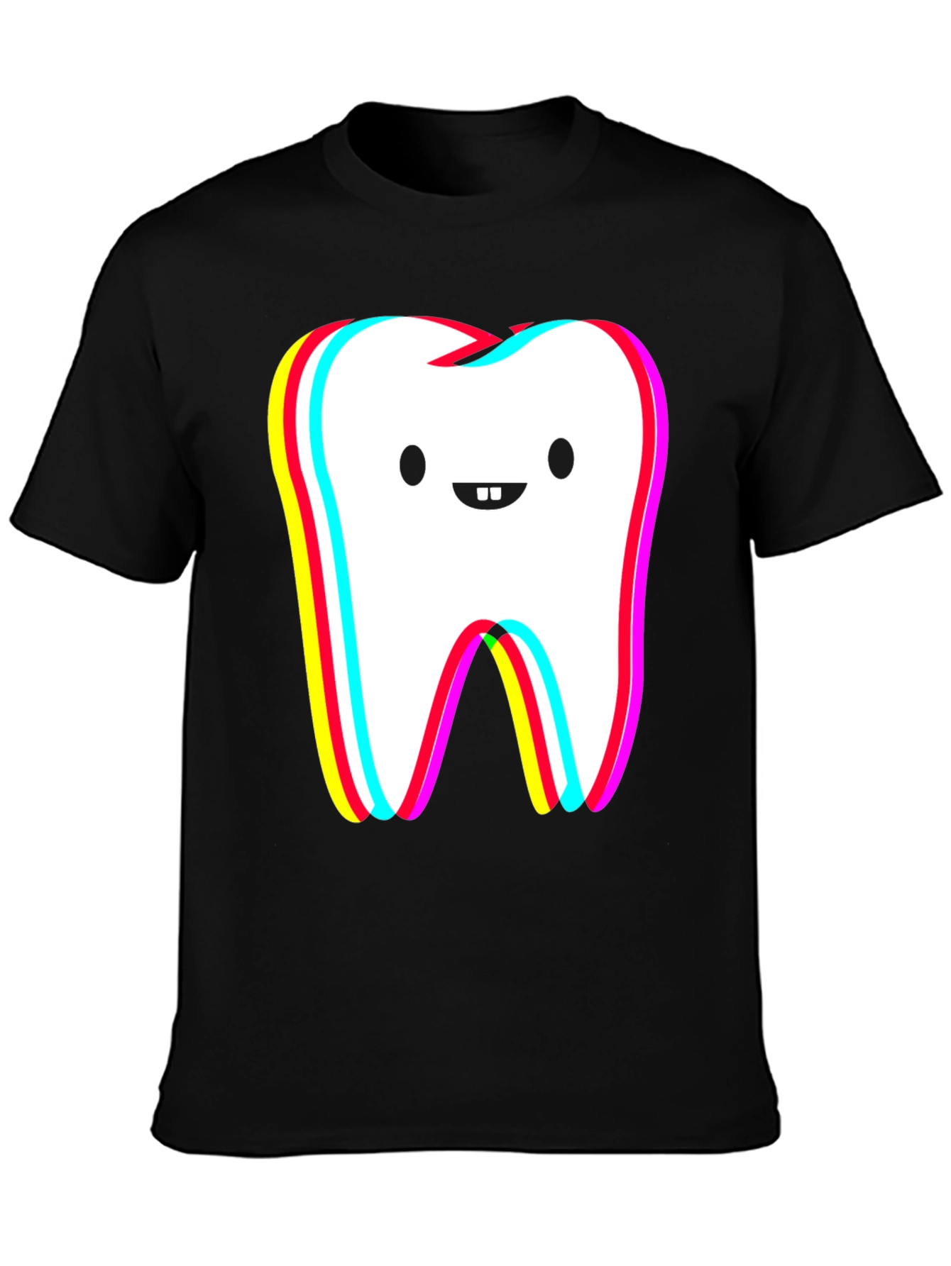 Funny Tooth Graphic Black T-Shirt
