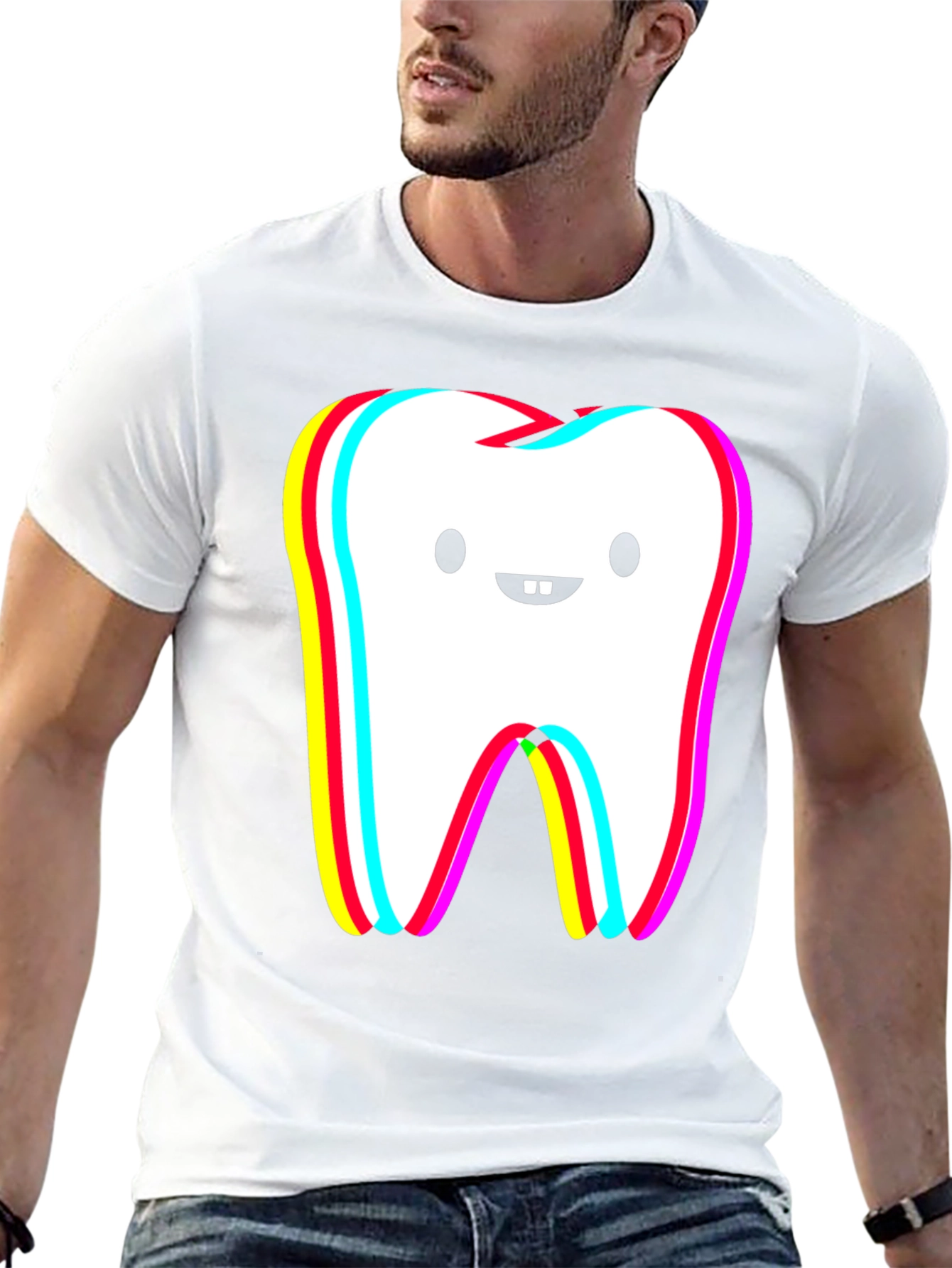 Funny Tooth Graphic Black T-Shirt