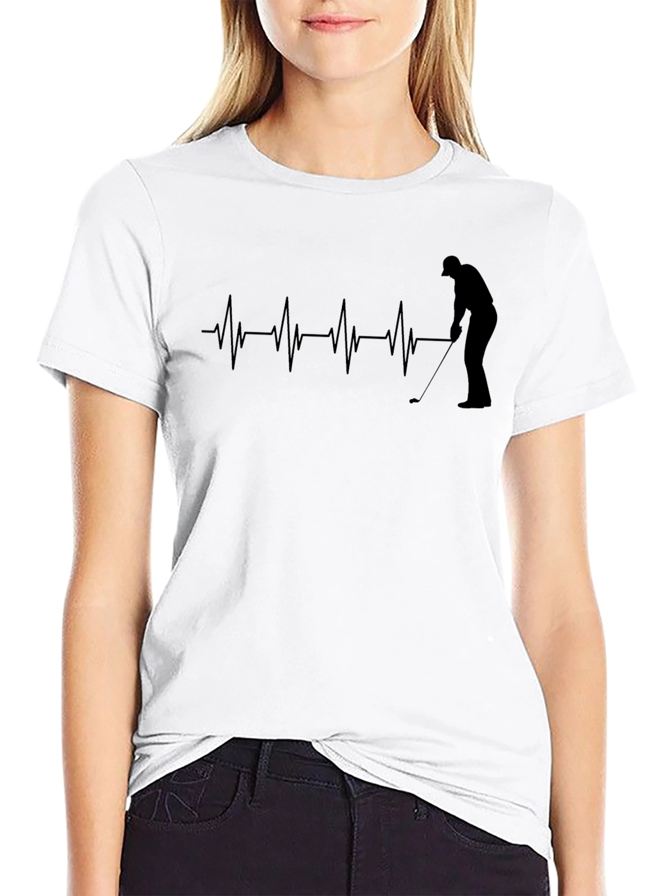 Golf Heartbeat T-Shirt - Golfer Gift