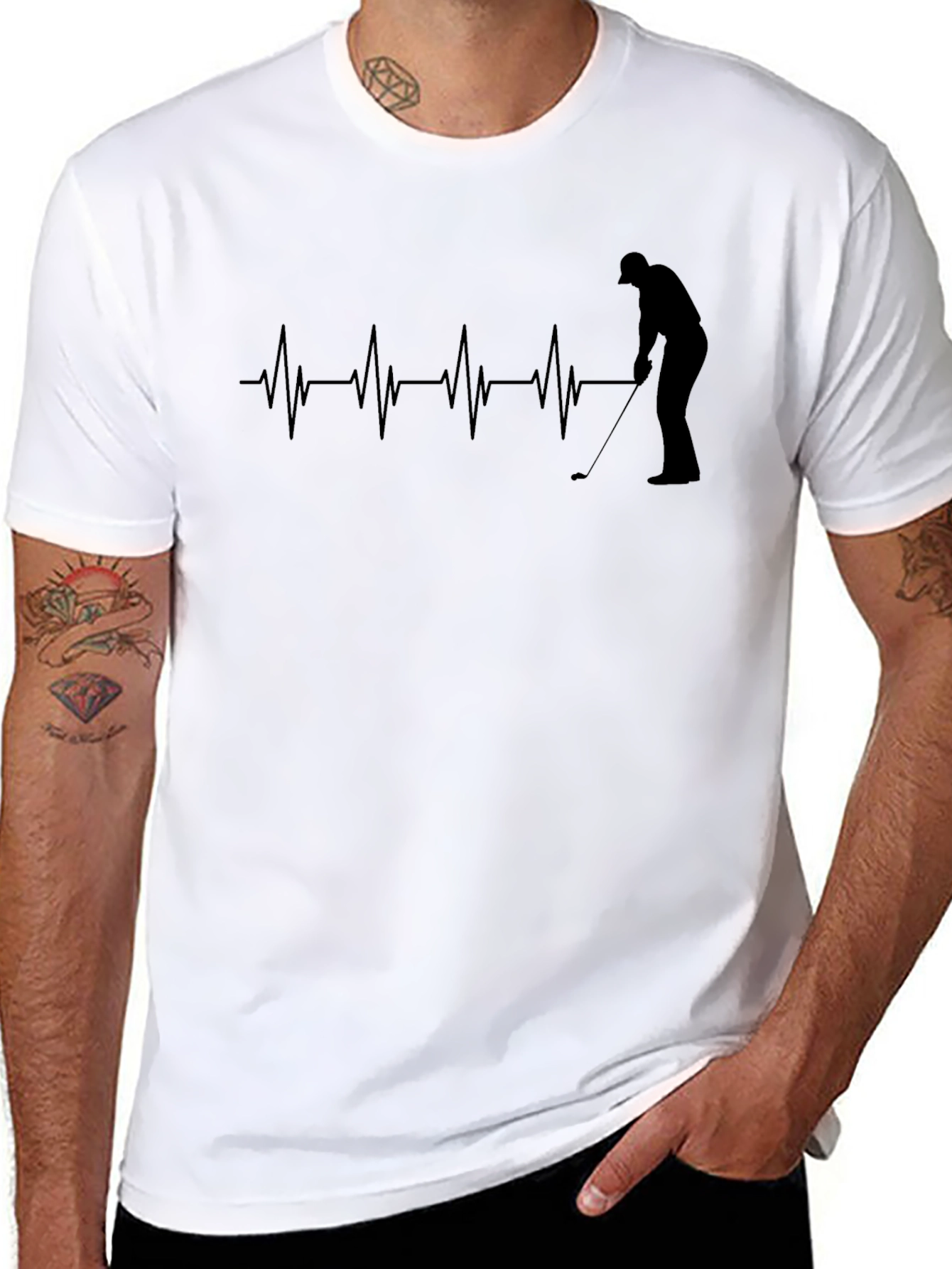 Golf Heartbeat T-Shirt - Golfer Gift