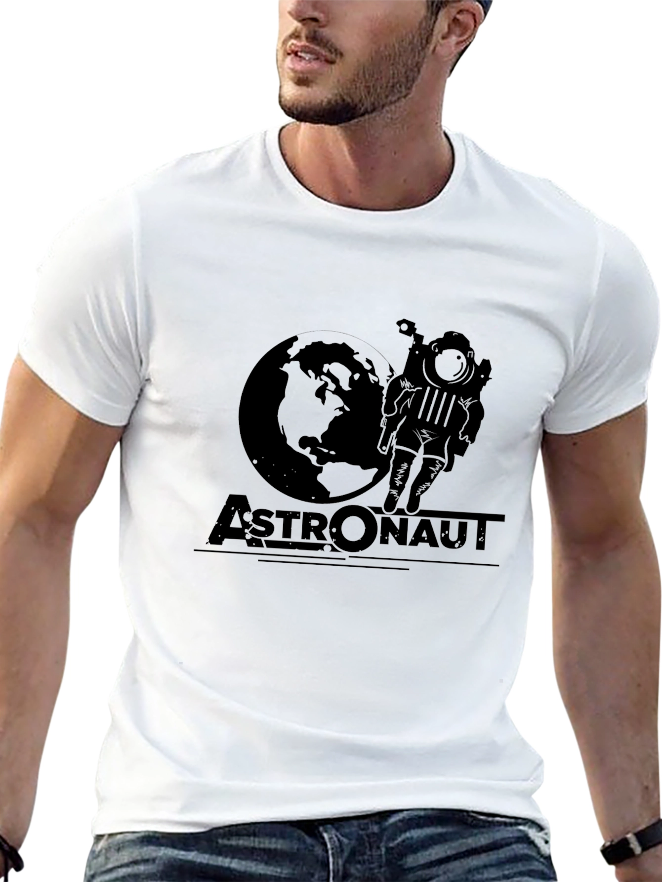 Astronaut Graphic T-Shirt - Black