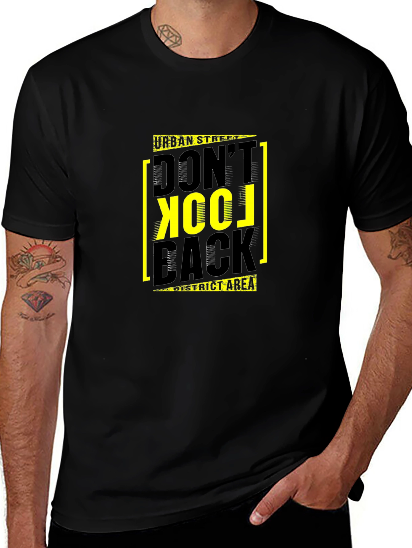 Urban Street Dont Look Back Black T-Shirt