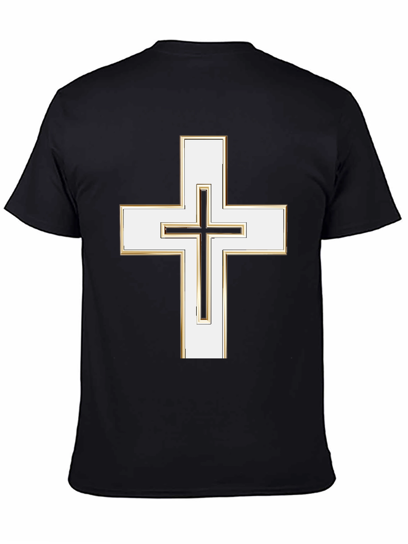 Christian Cross Graphic Tee - Black Casual T-Shirt
