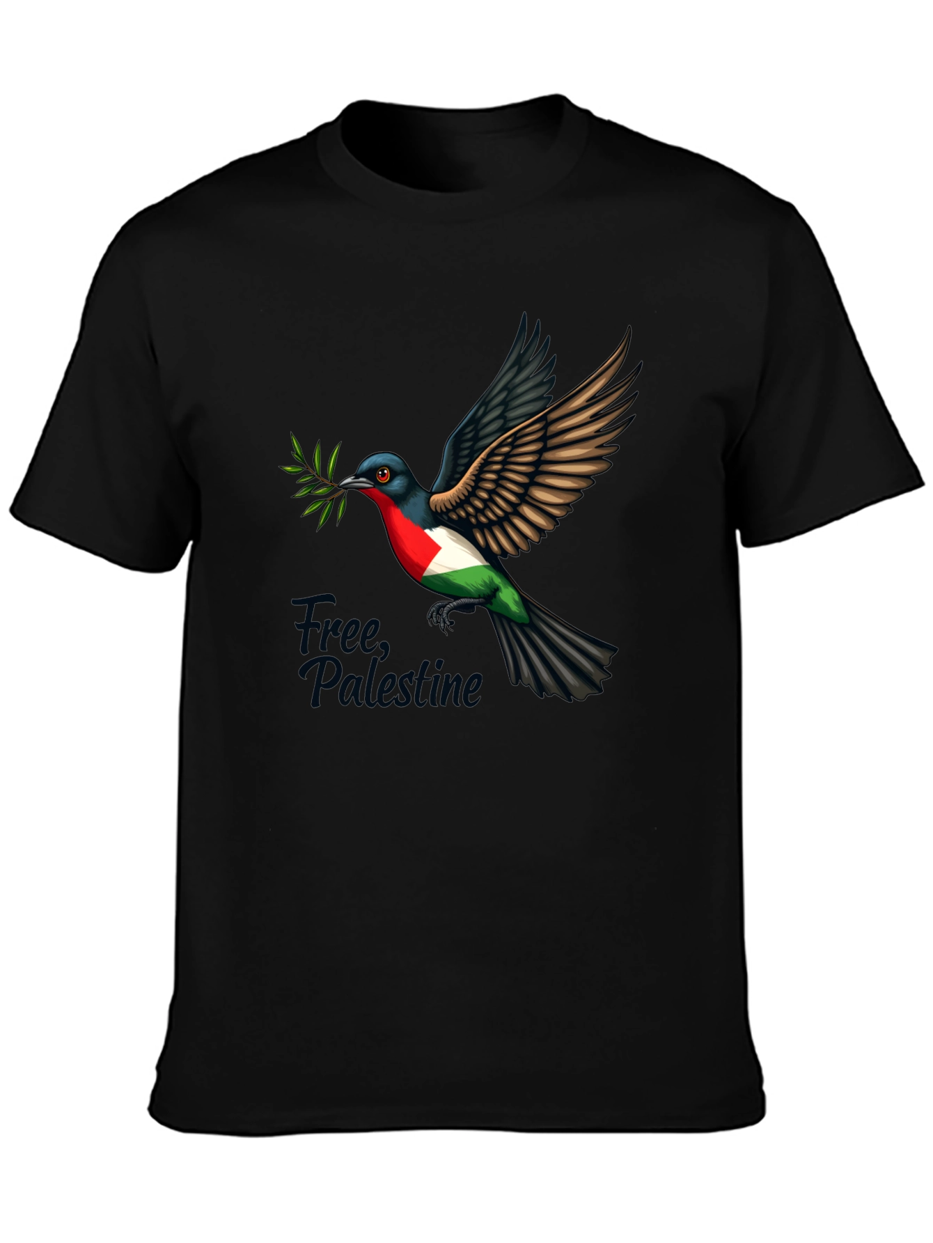 Free Palestine Dove T-Shirt - Black