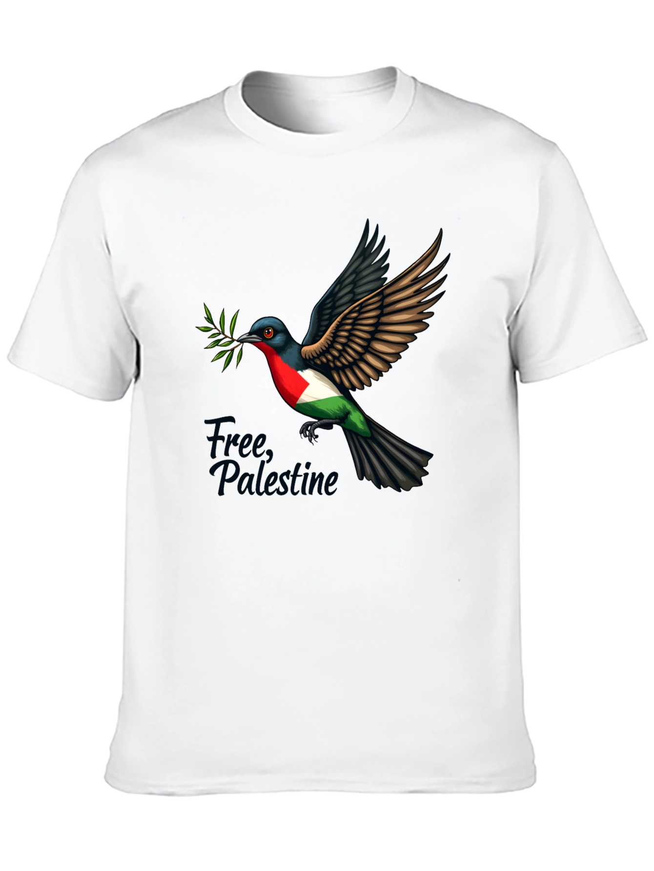 Free Palestine Dove T-Shirt - Black