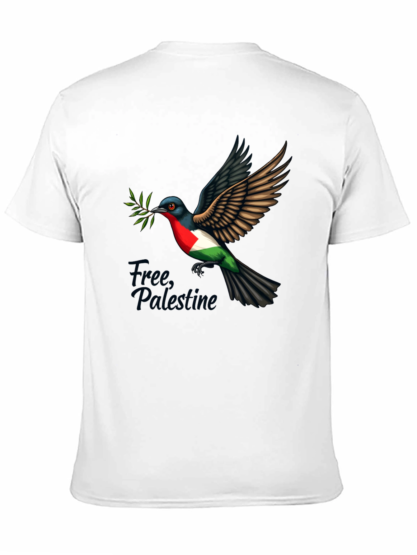 Free Palestine Dove T-Shirt - Black