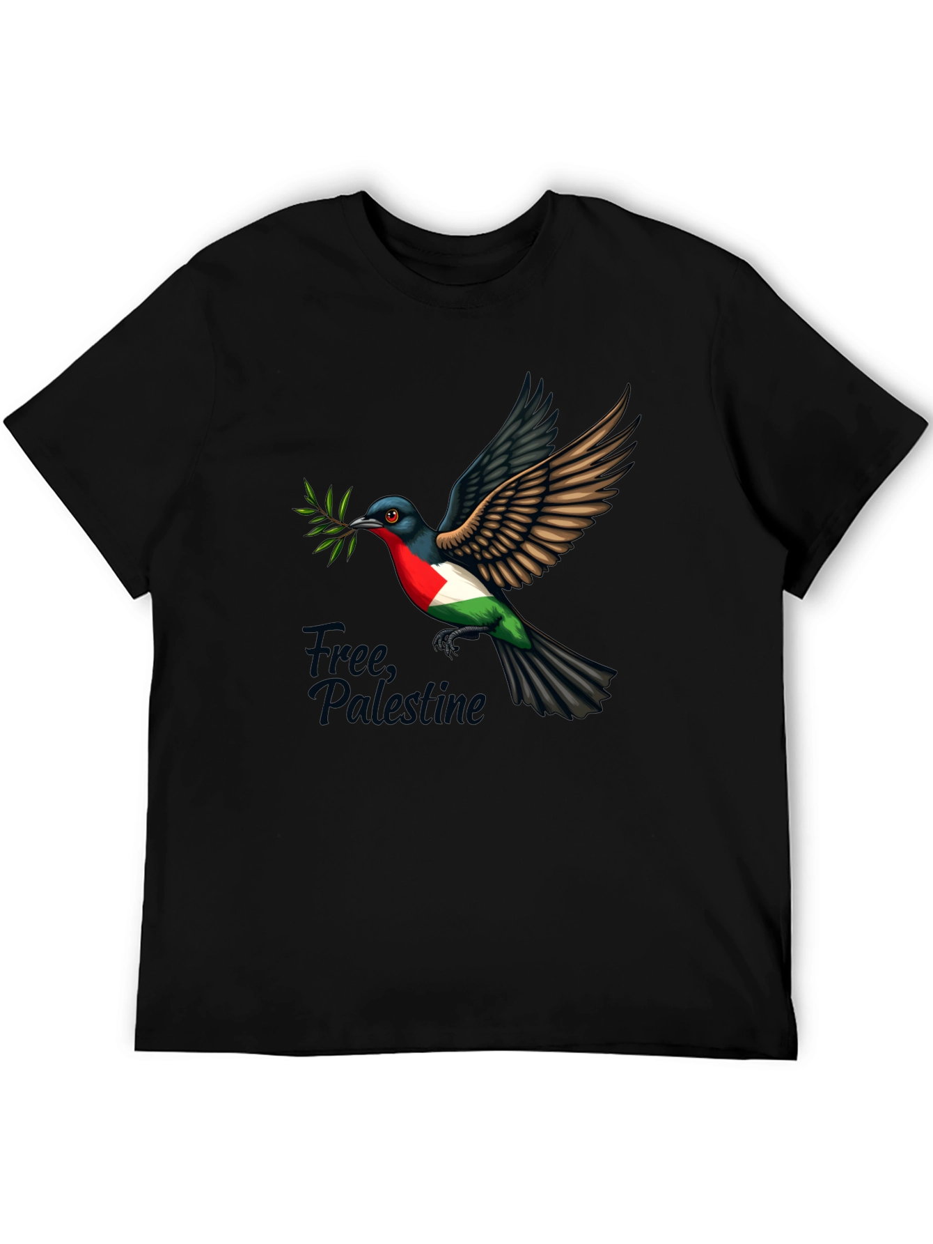 Free Palestine Dove T-Shirt - Black