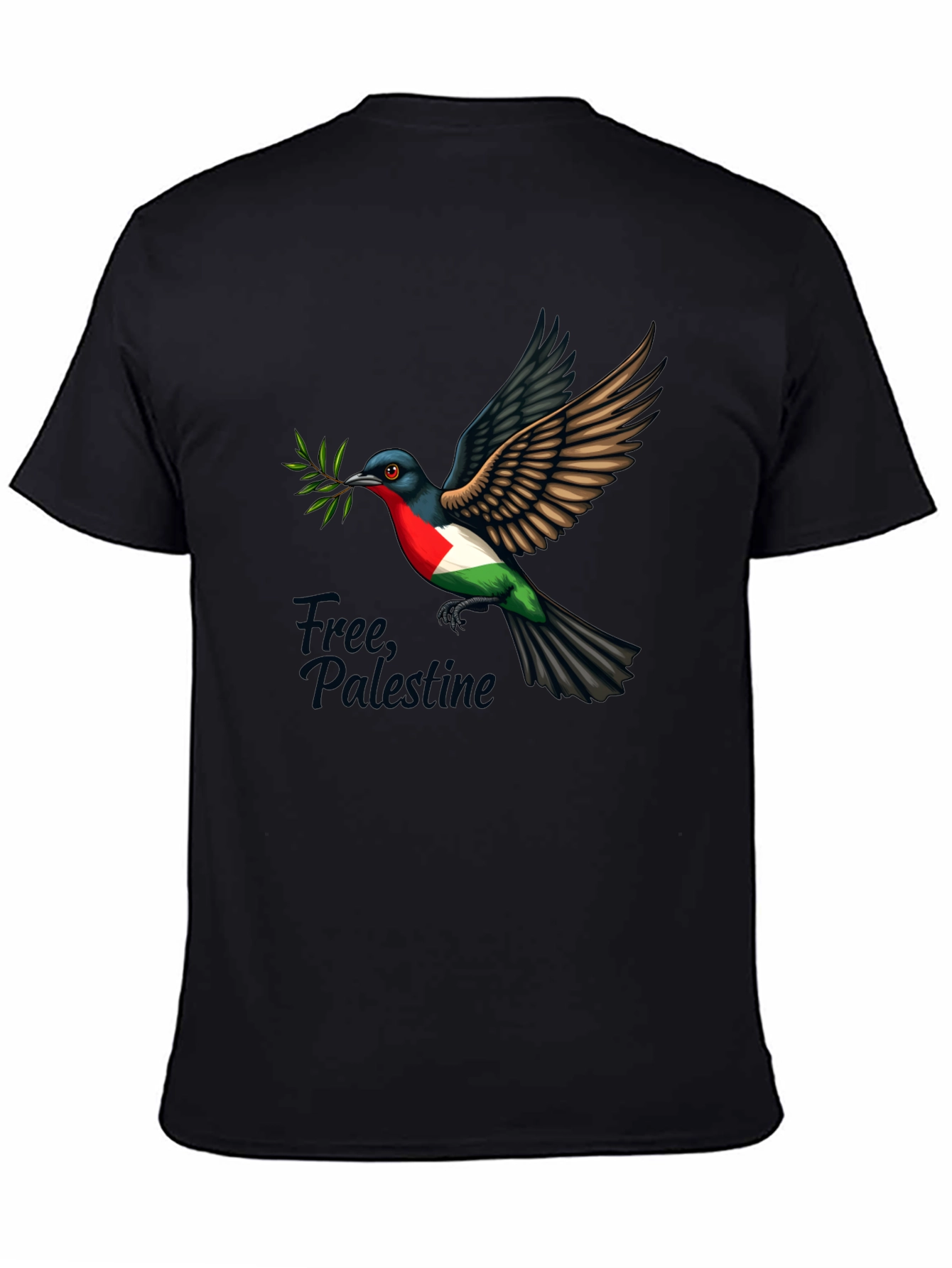 Free Palestine Dove T-Shirt - Black