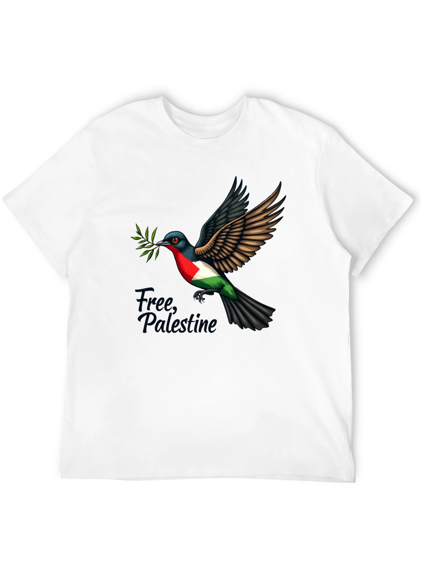 Free Palestine Dove T-Shirt - Black