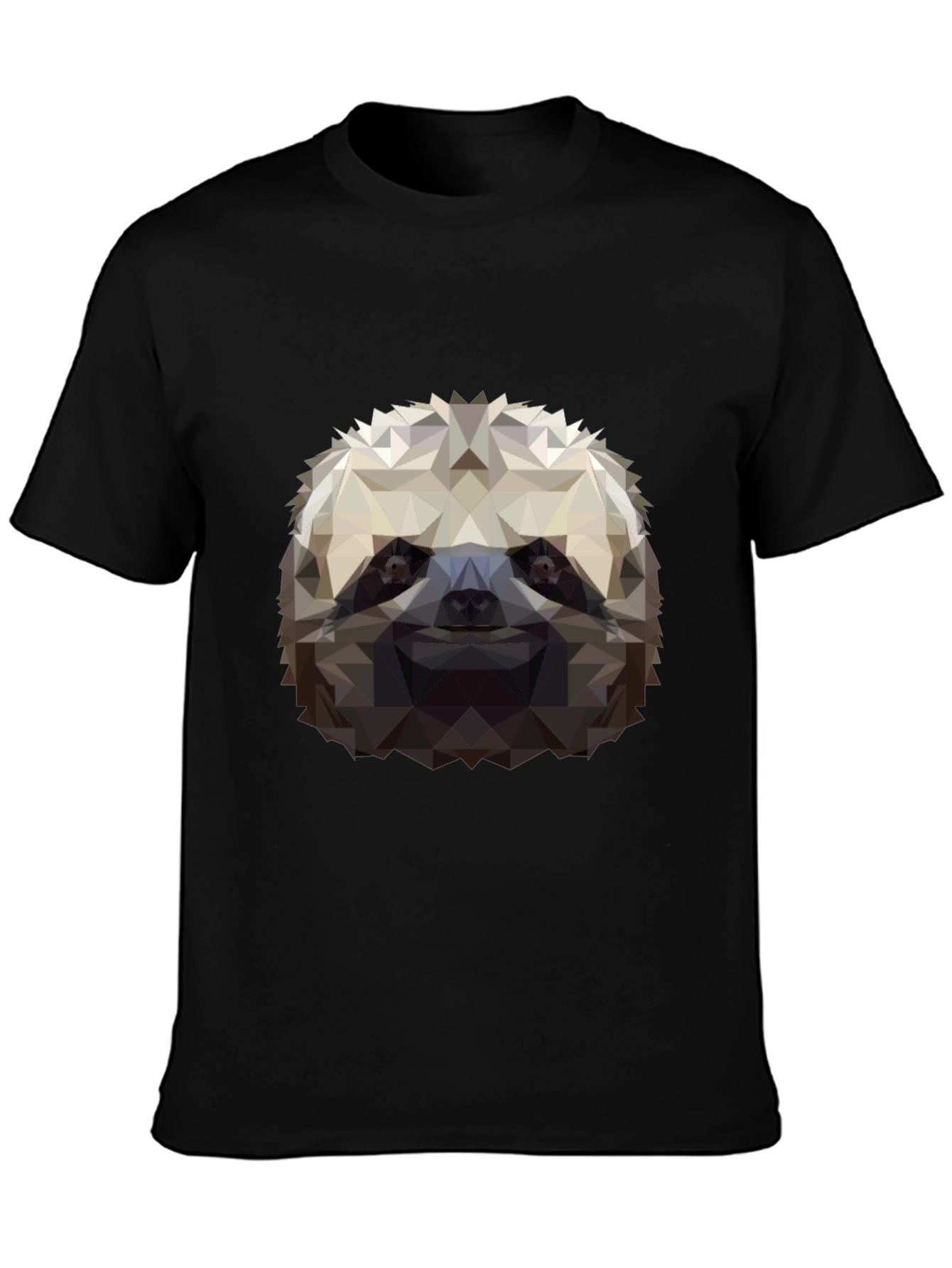 Geometric Sloth Graphic Tee - Black