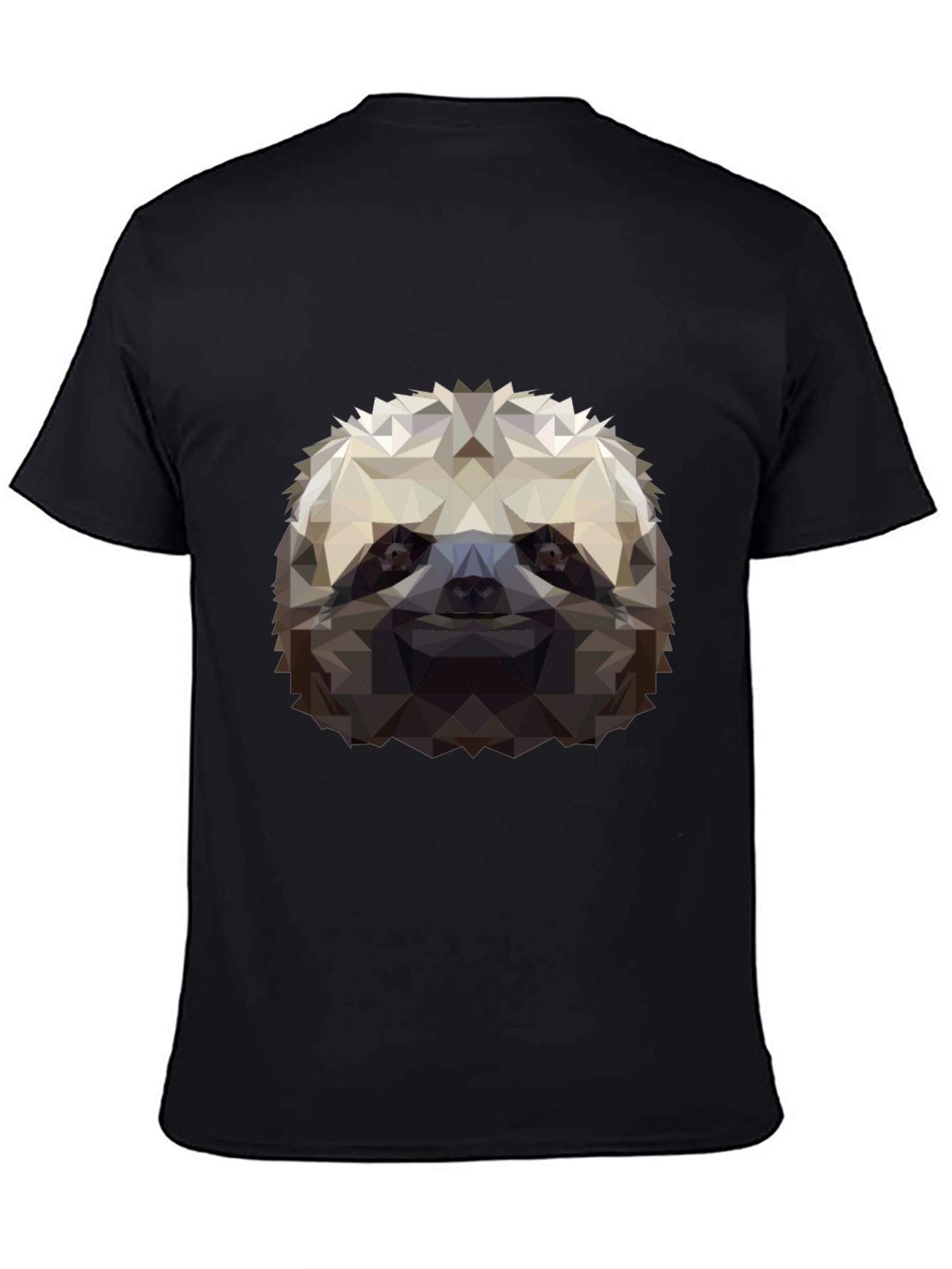 Geometric Sloth Graphic Tee - Black