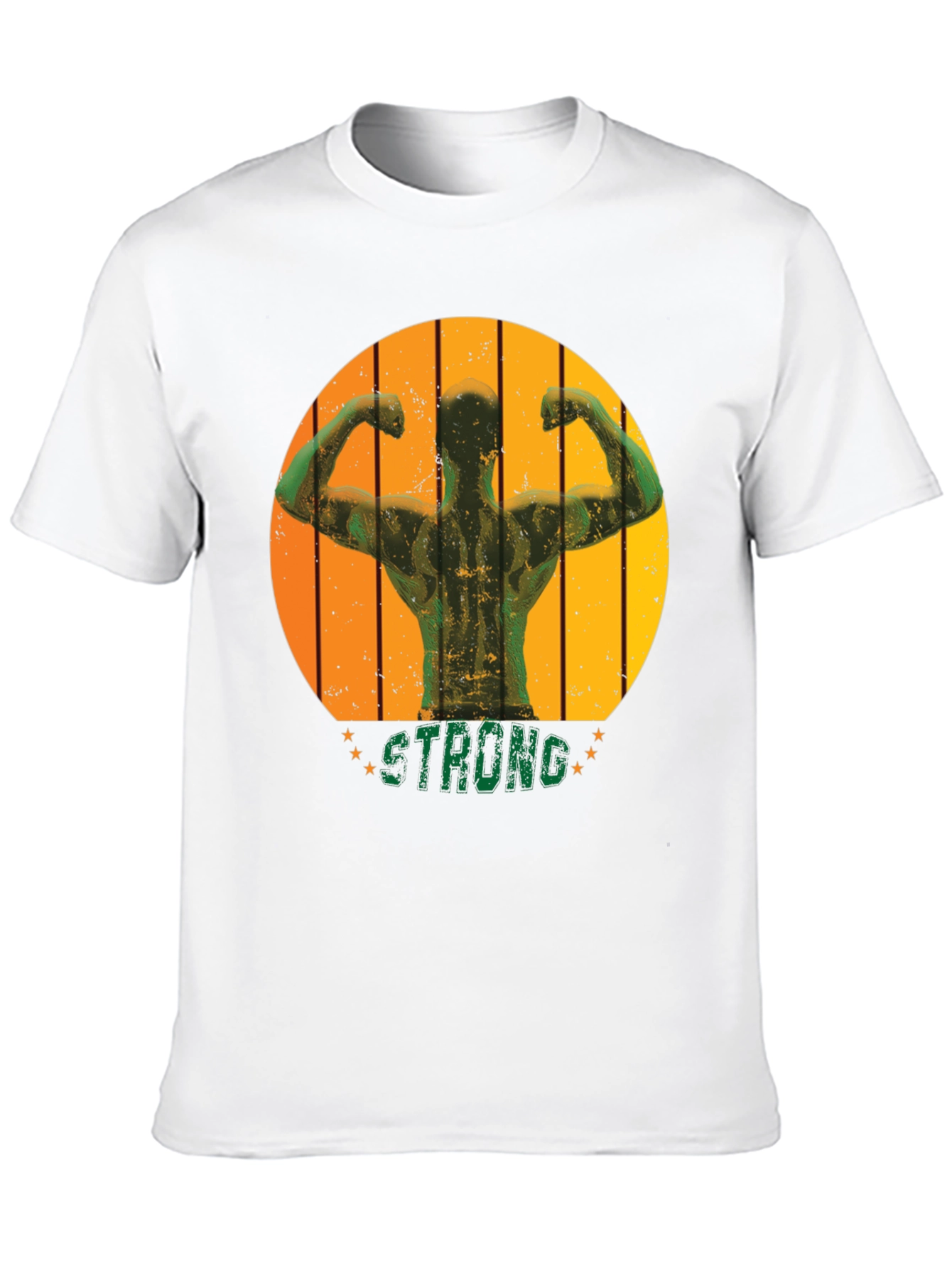 Mens Black Strong Muscle Graphic T-Shirt