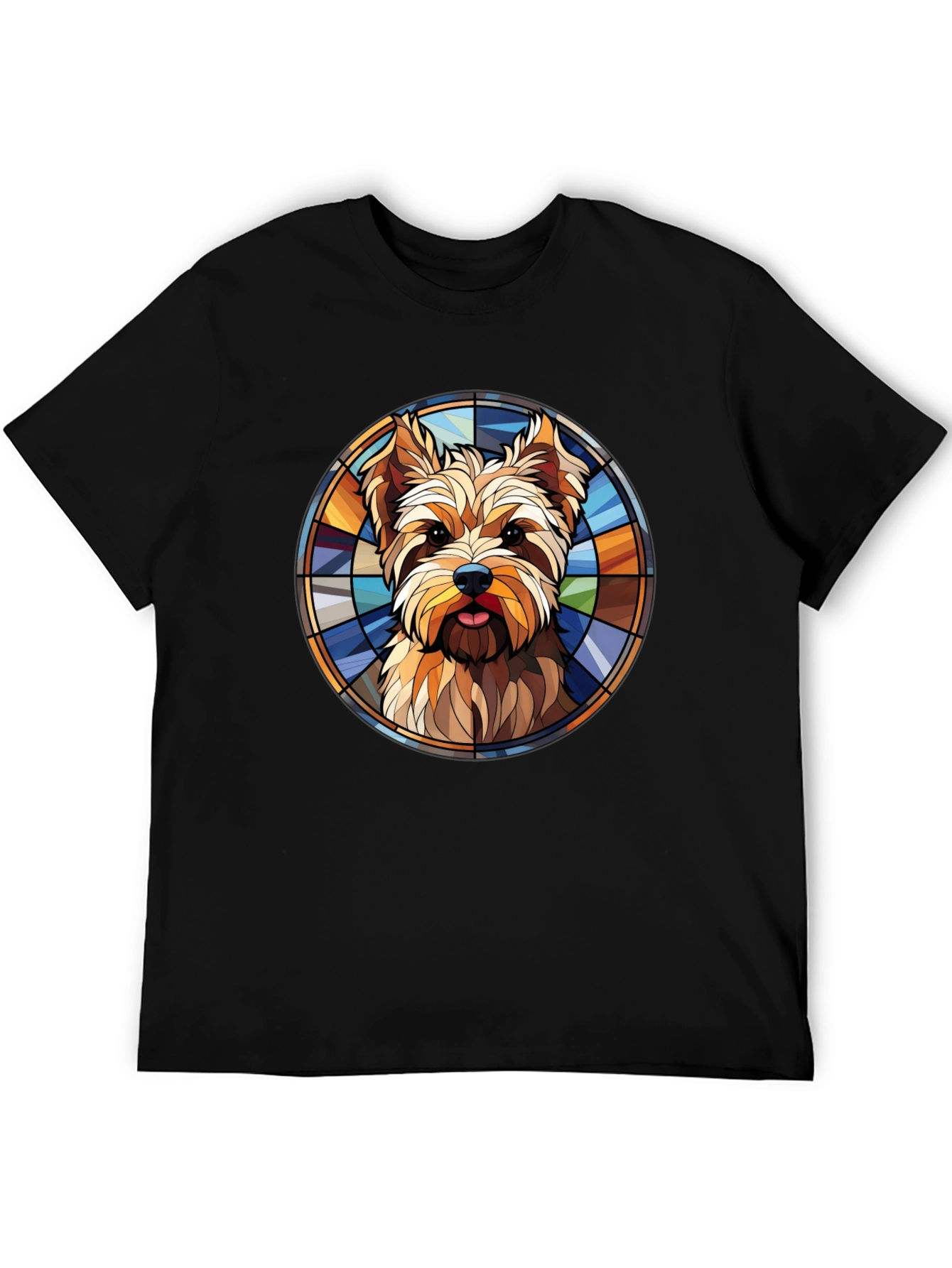 Yorkie Dog Stained Glass Graphic Tee