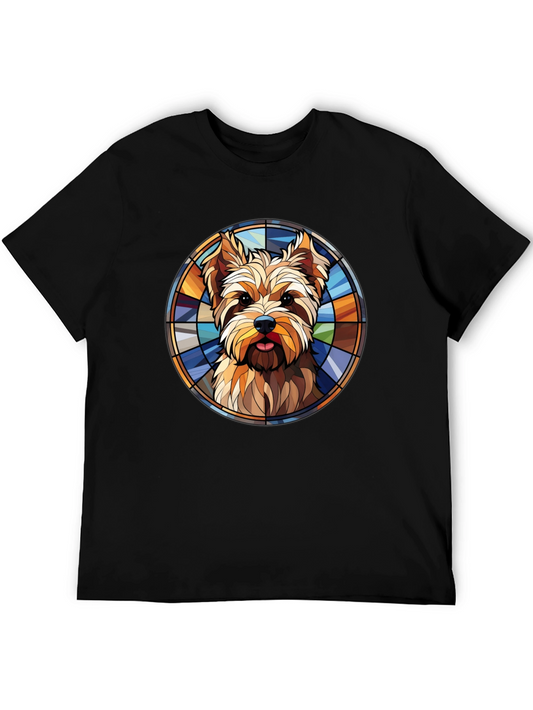 Yorkie Dog Stained Glass Graphic Tee
