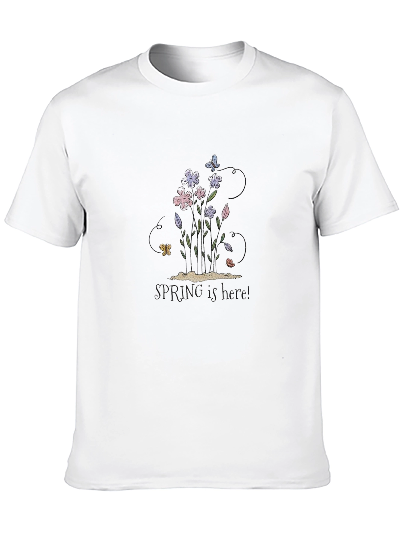 Spring is Here! Graphic Black T-Shirt