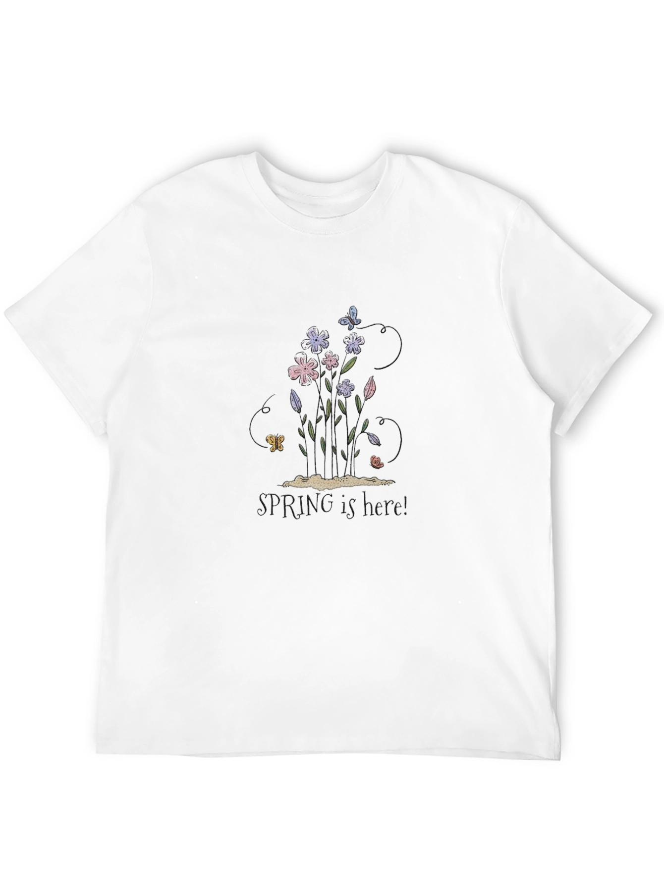 Spring is Here! Graphic Black T-Shirt