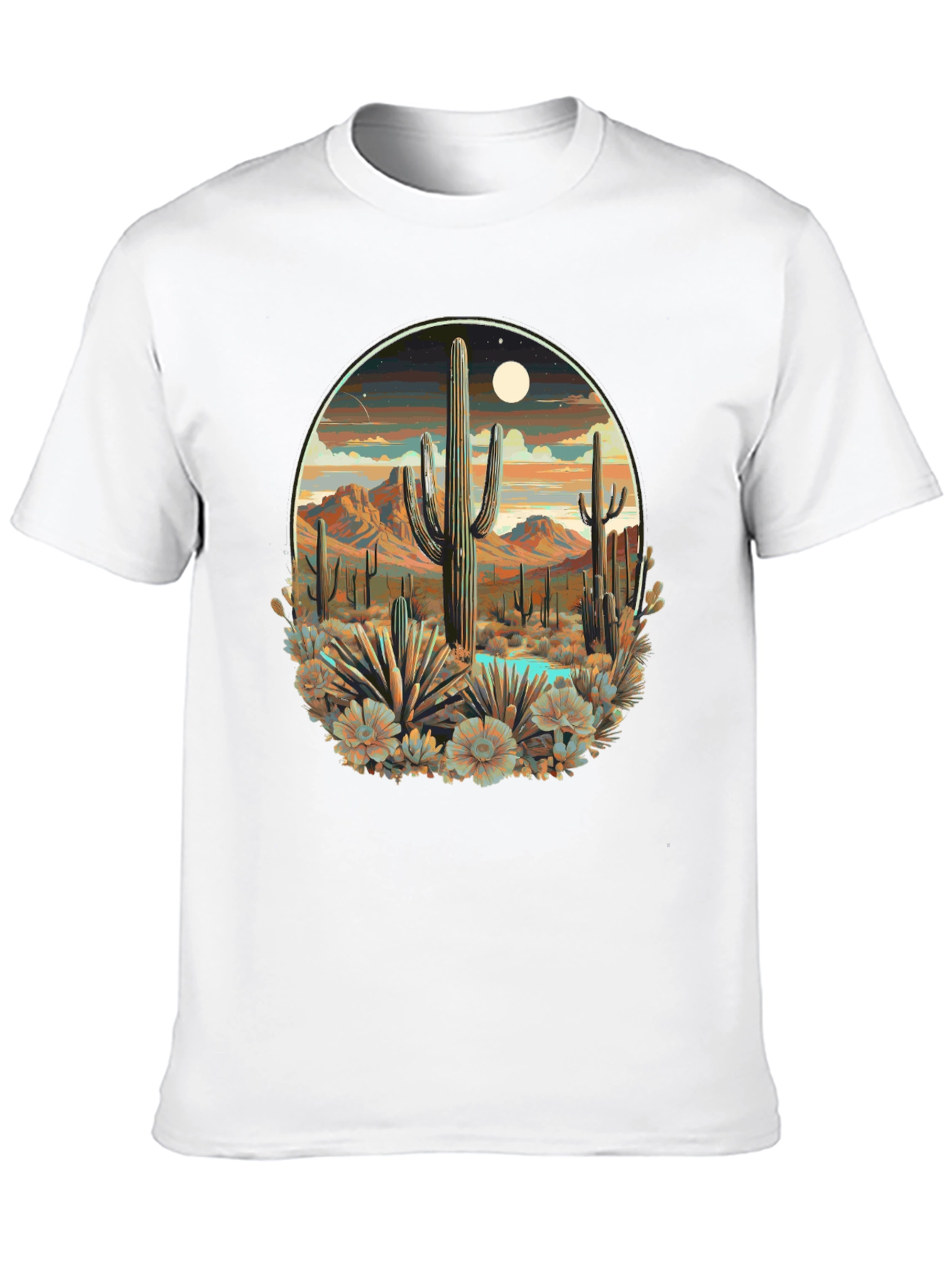 Desert Cactus Scene Graphic T-Shirt