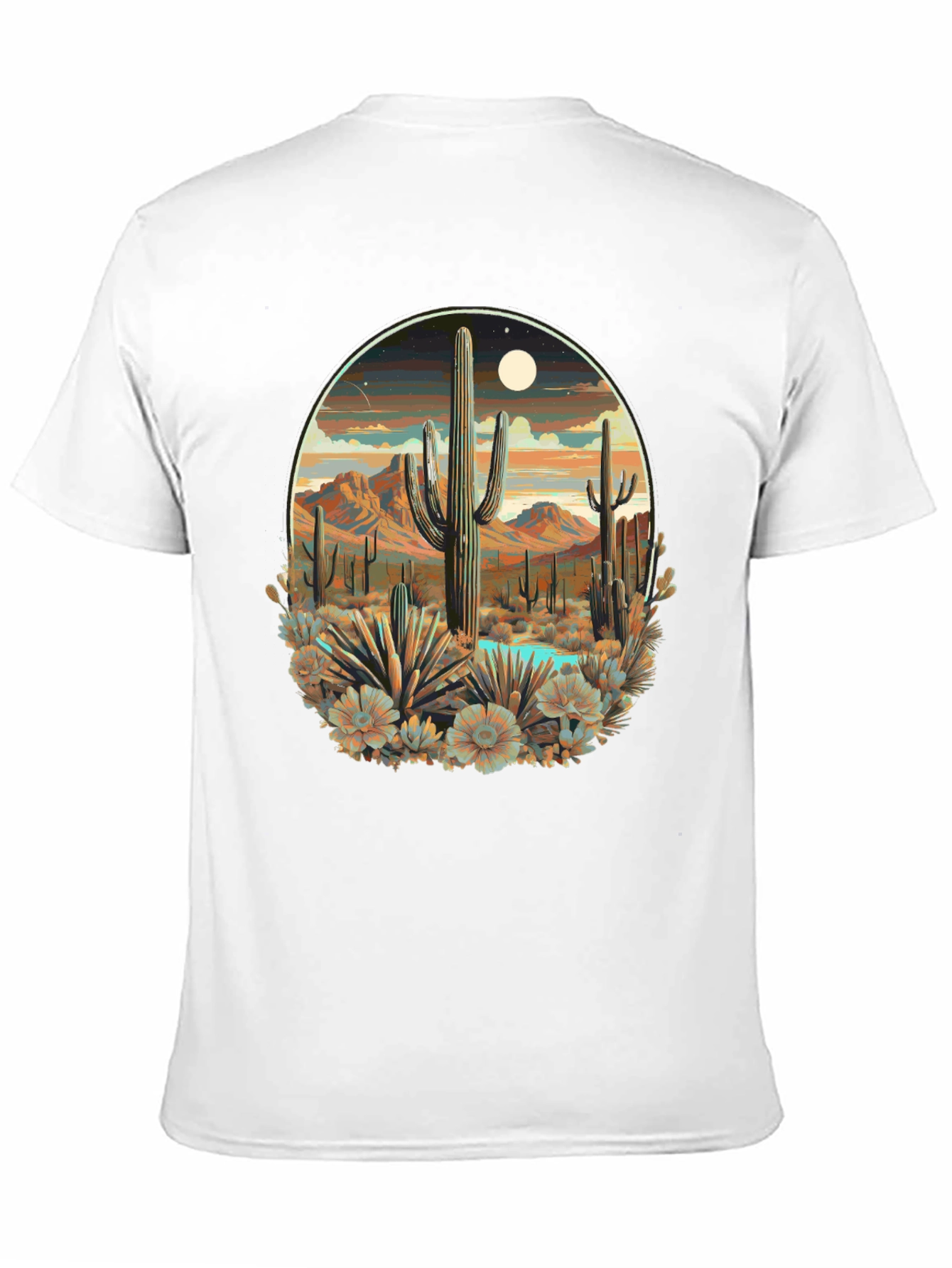 Desert Cactus Scene Graphic T-Shirt
