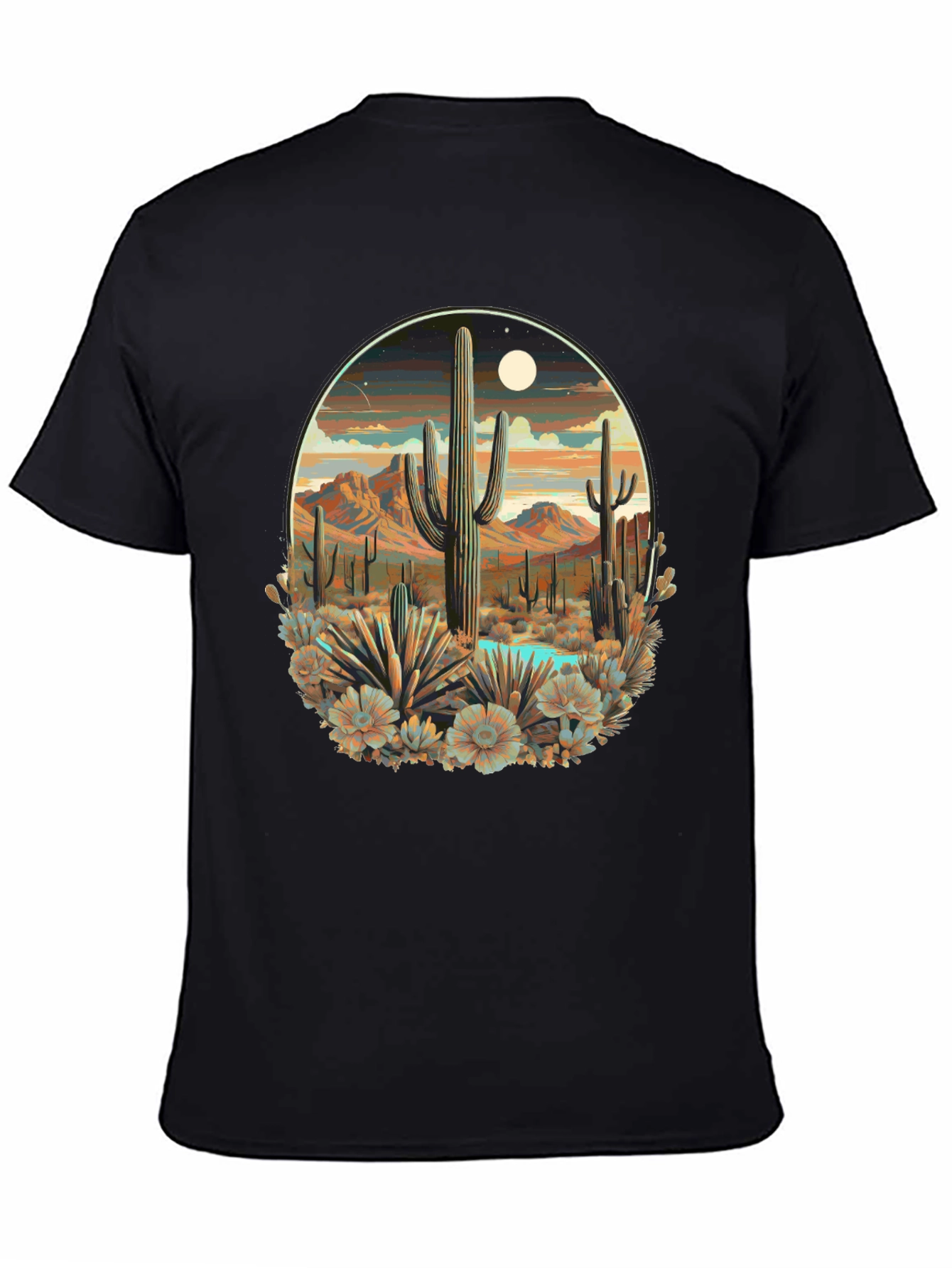 Desert Cactus Scene Graphic T-Shirt