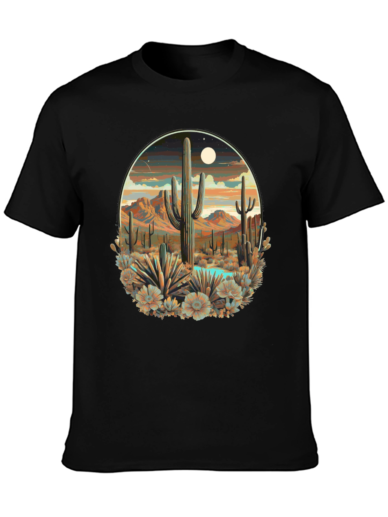 Desert Cactus Scene Graphic T-Shirt
