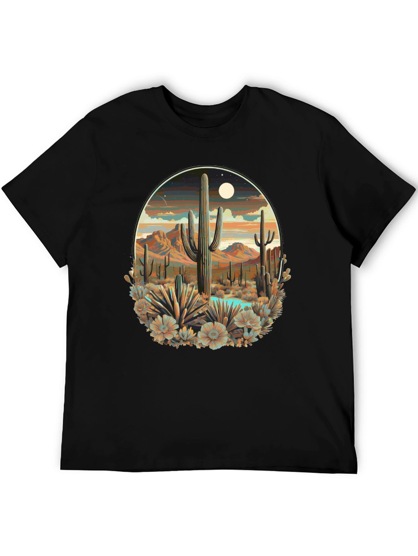 Desert Cactus Scene Graphic T-Shirt
