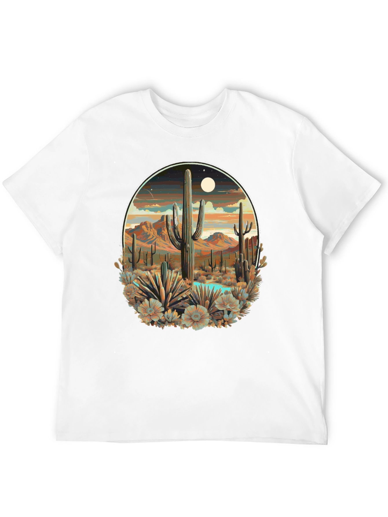 Desert Cactus Scene Graphic T-Shirt