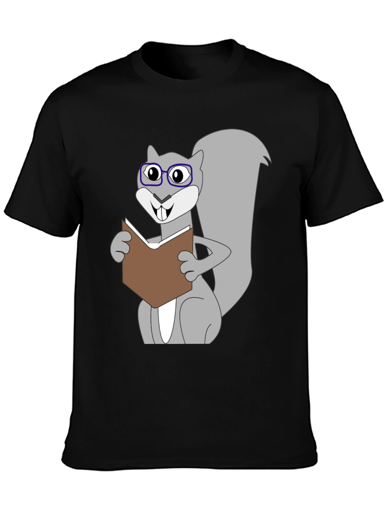 Funny Squirrel Reading Book Graphic T-Shirt