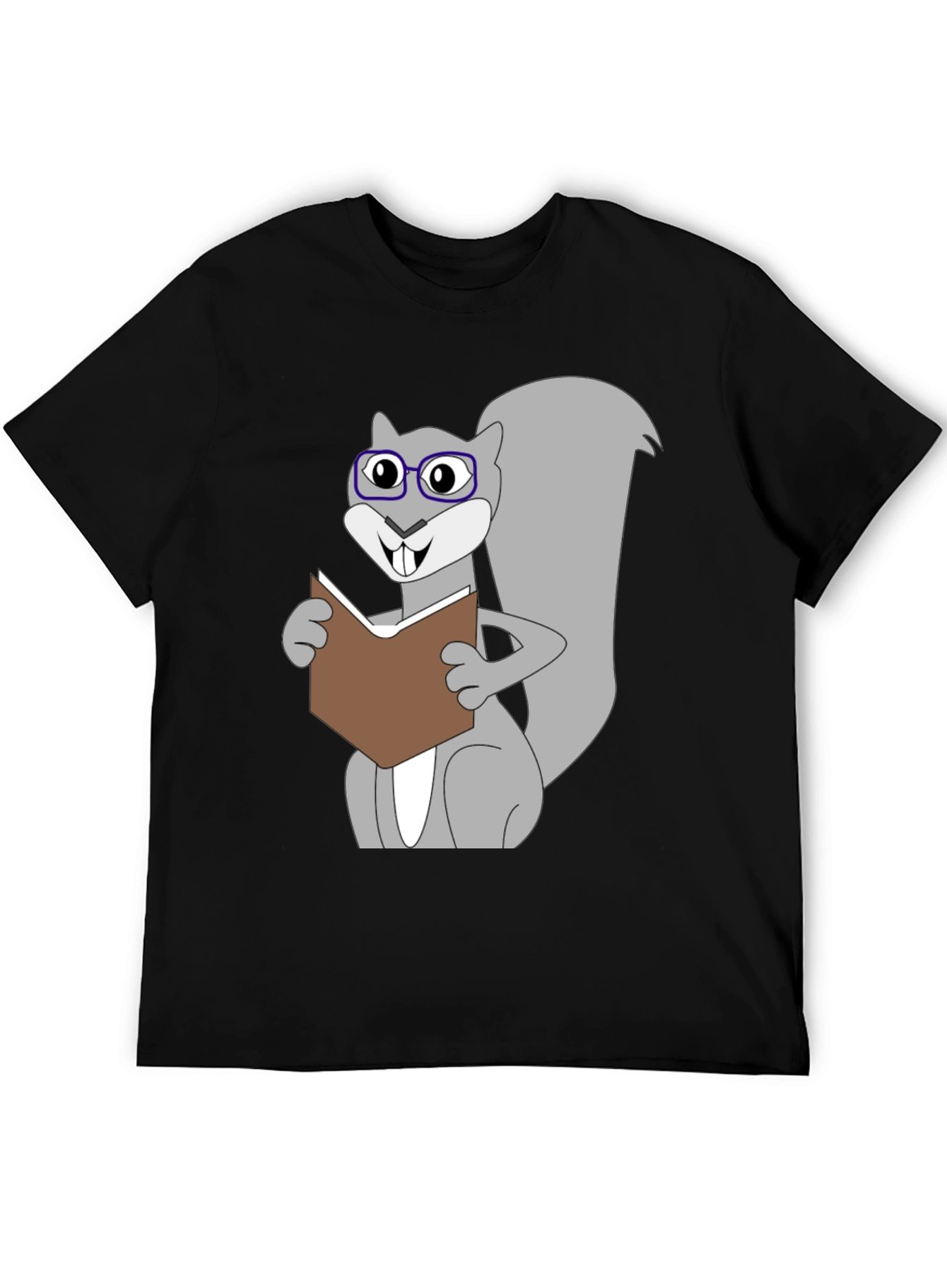 Funny Squirrel Reading Book Graphic T-Shirt