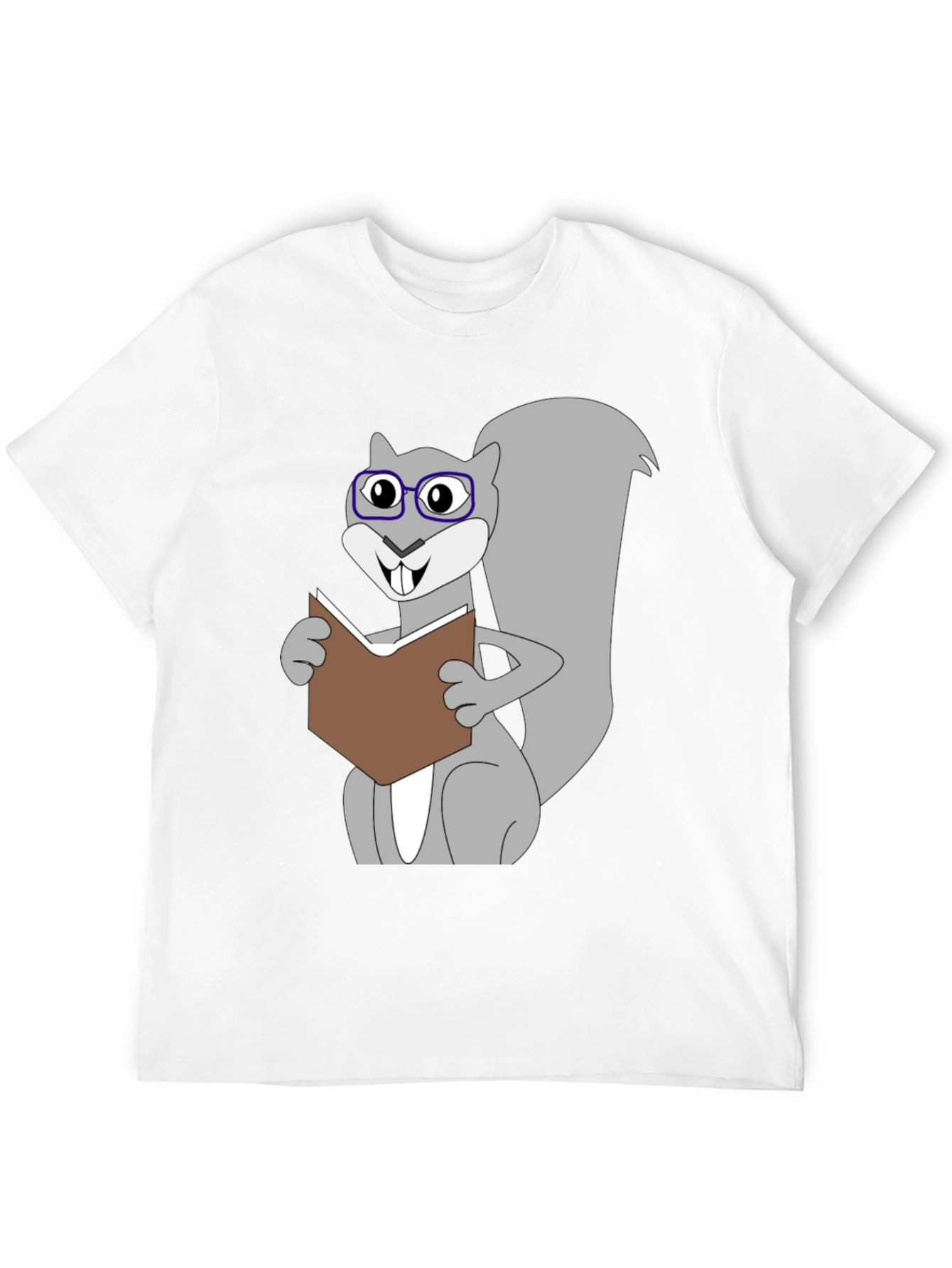Funny Squirrel Reading Book Graphic T-Shirt