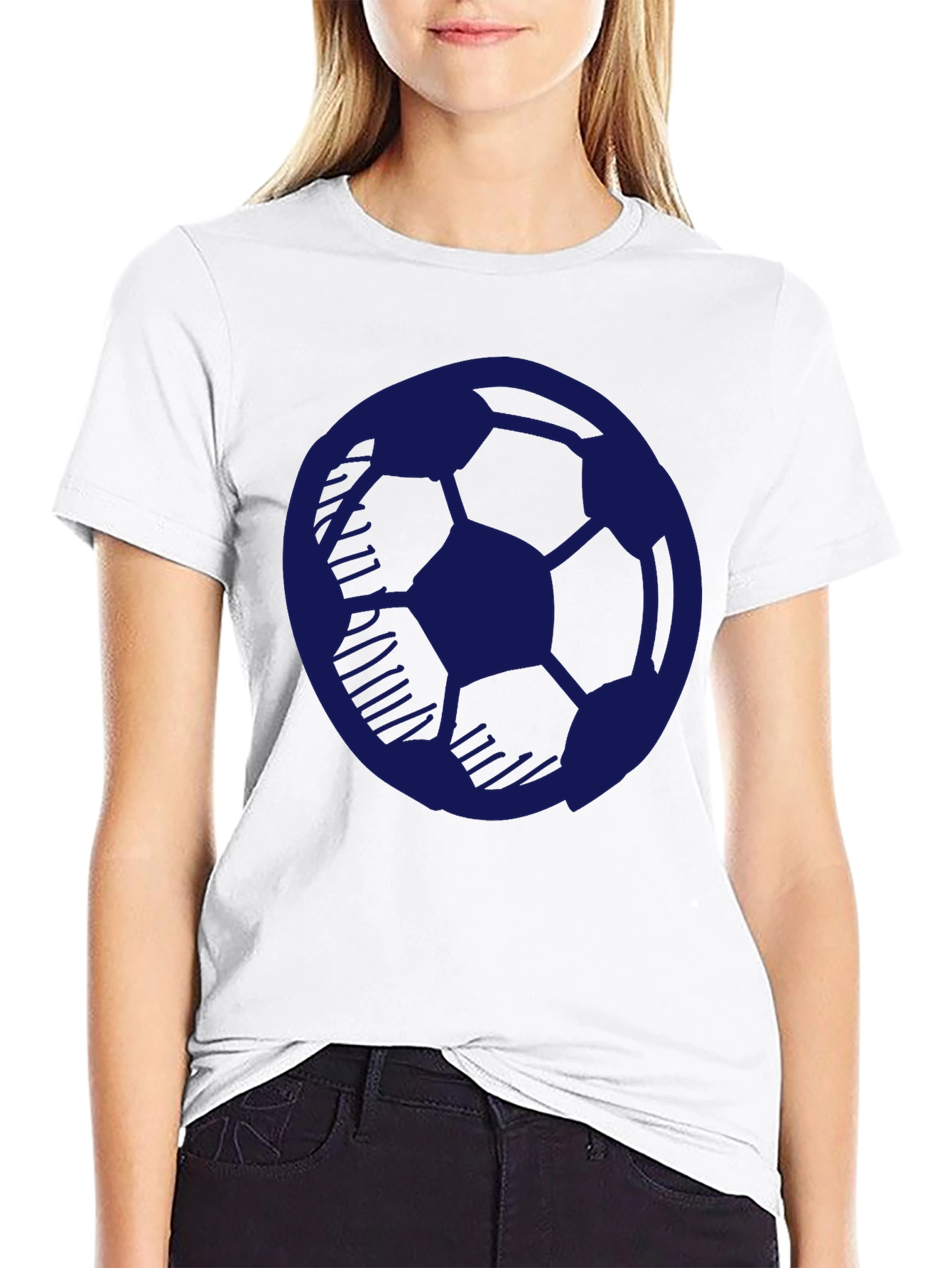 Soccer Ball Graphic Tee - Casual Mens Black T-Shirt