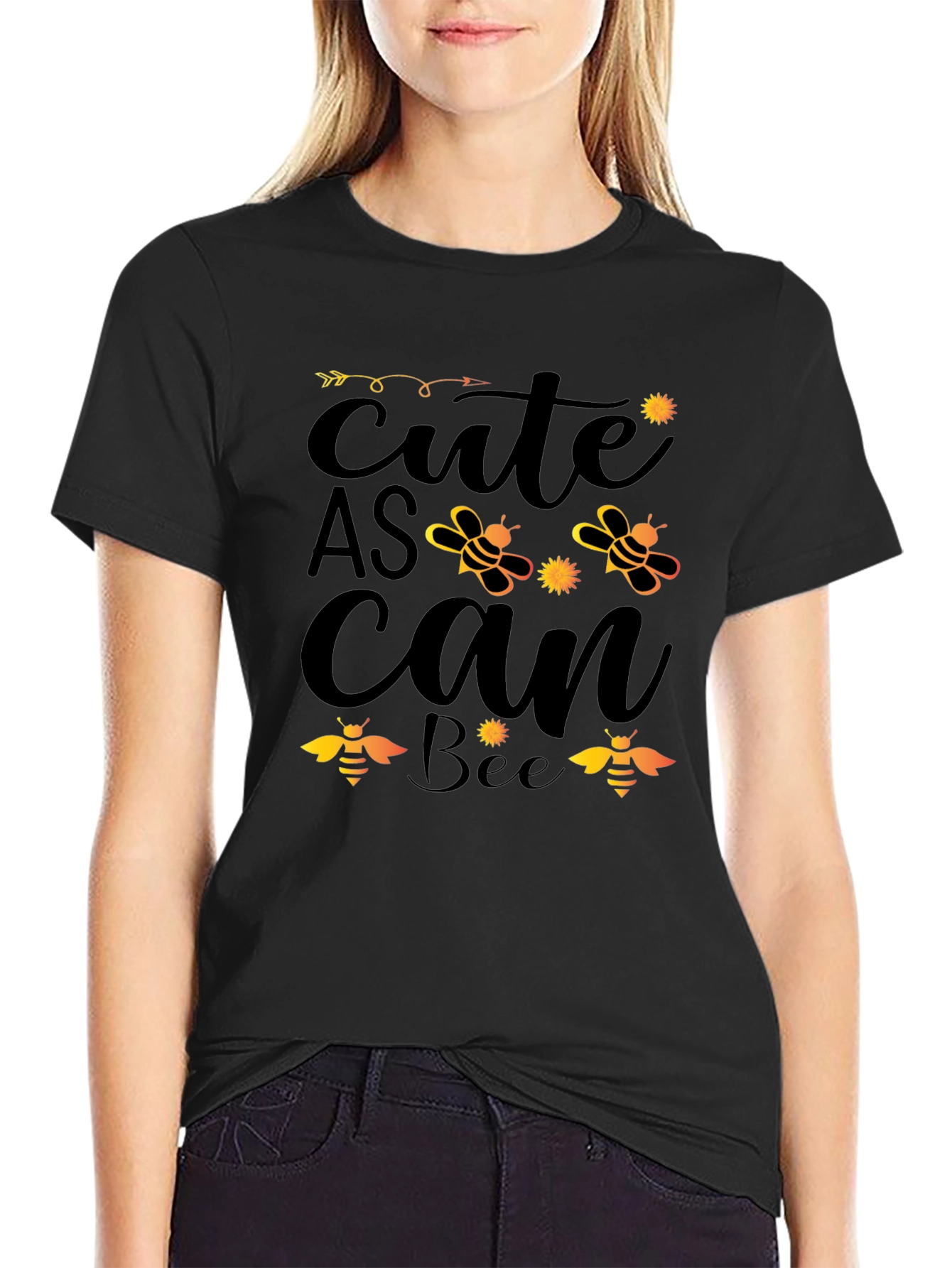 Cute As Can Bee Graphic T-Shirt - Black