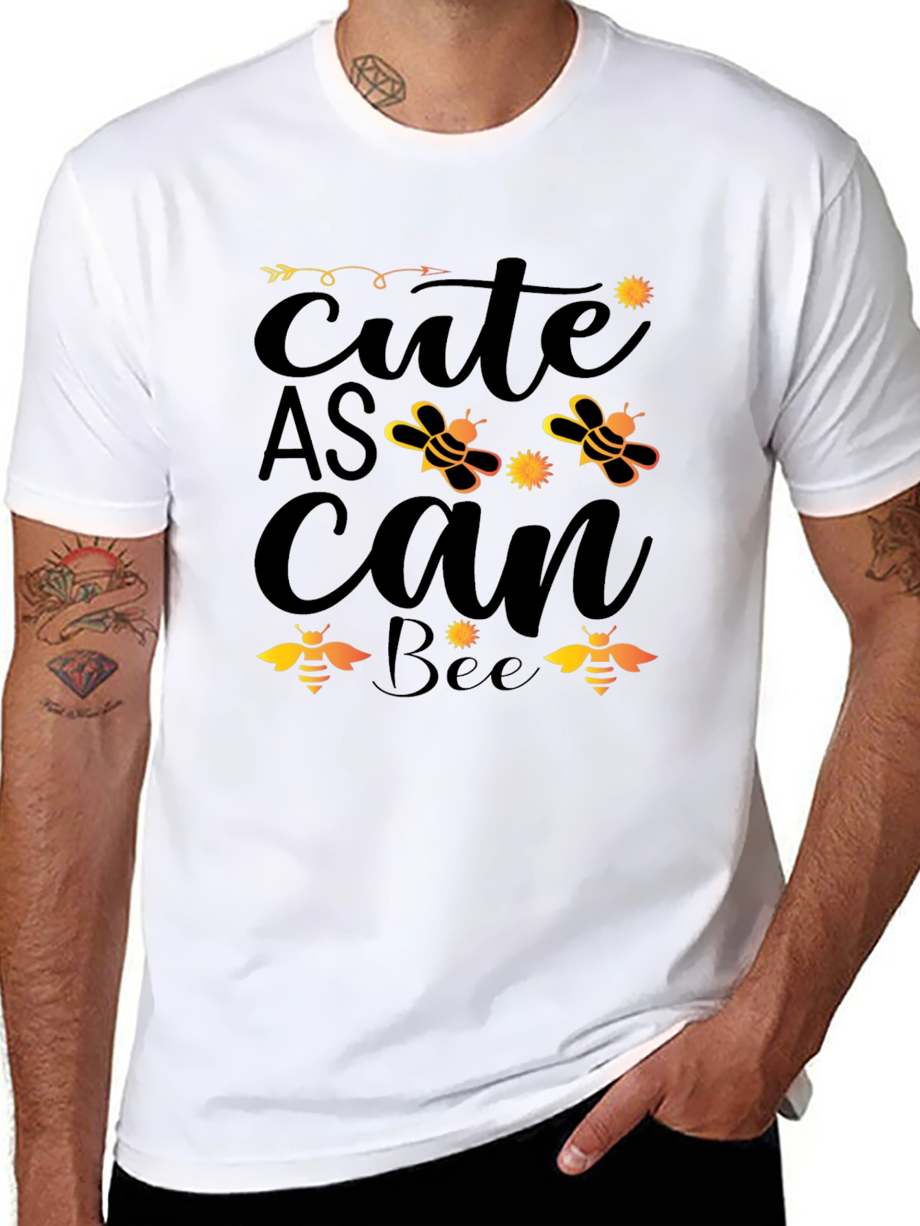 Cute As Can Bee Graphic T-Shirt - Black