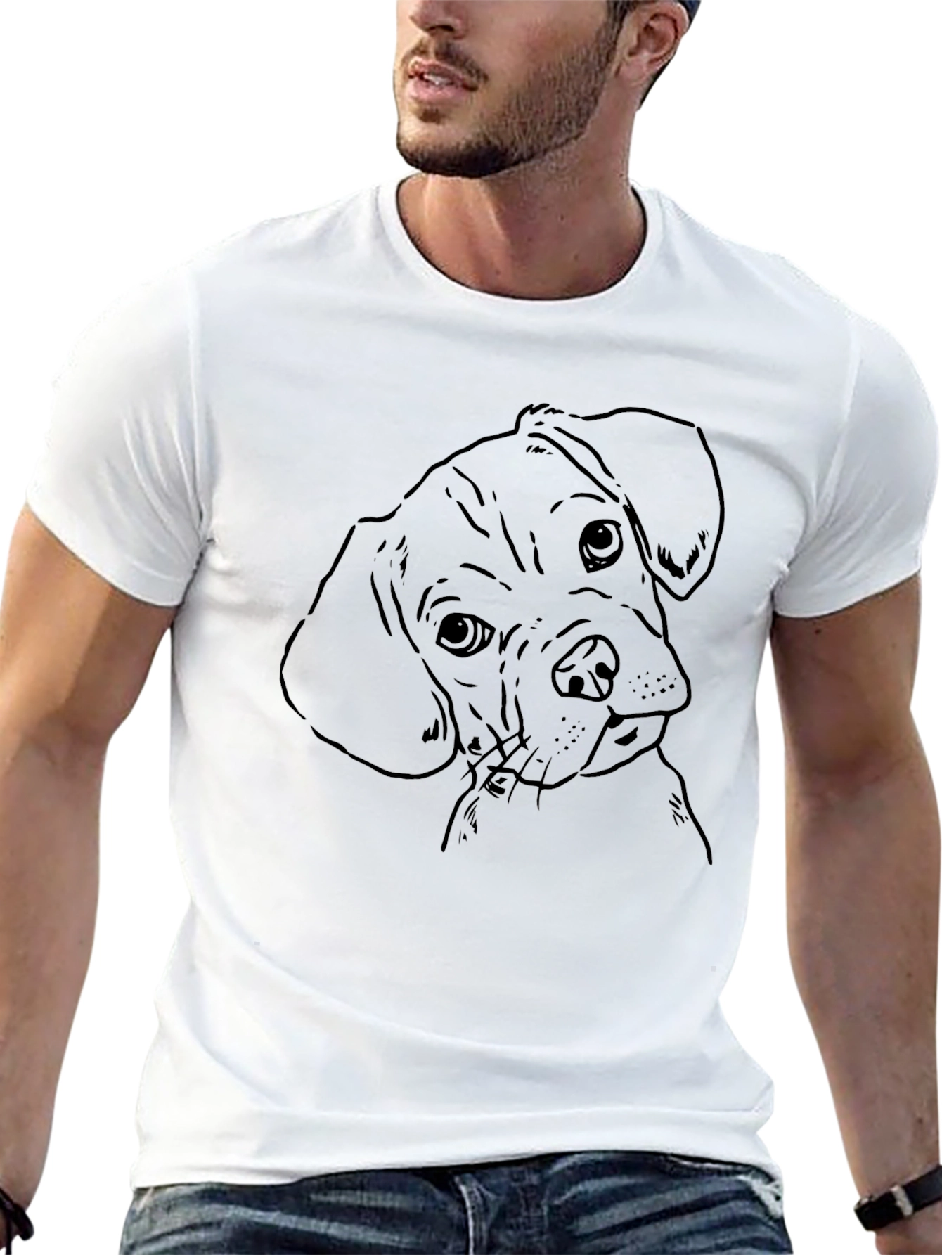 Dog Sketch Black T-Shirt