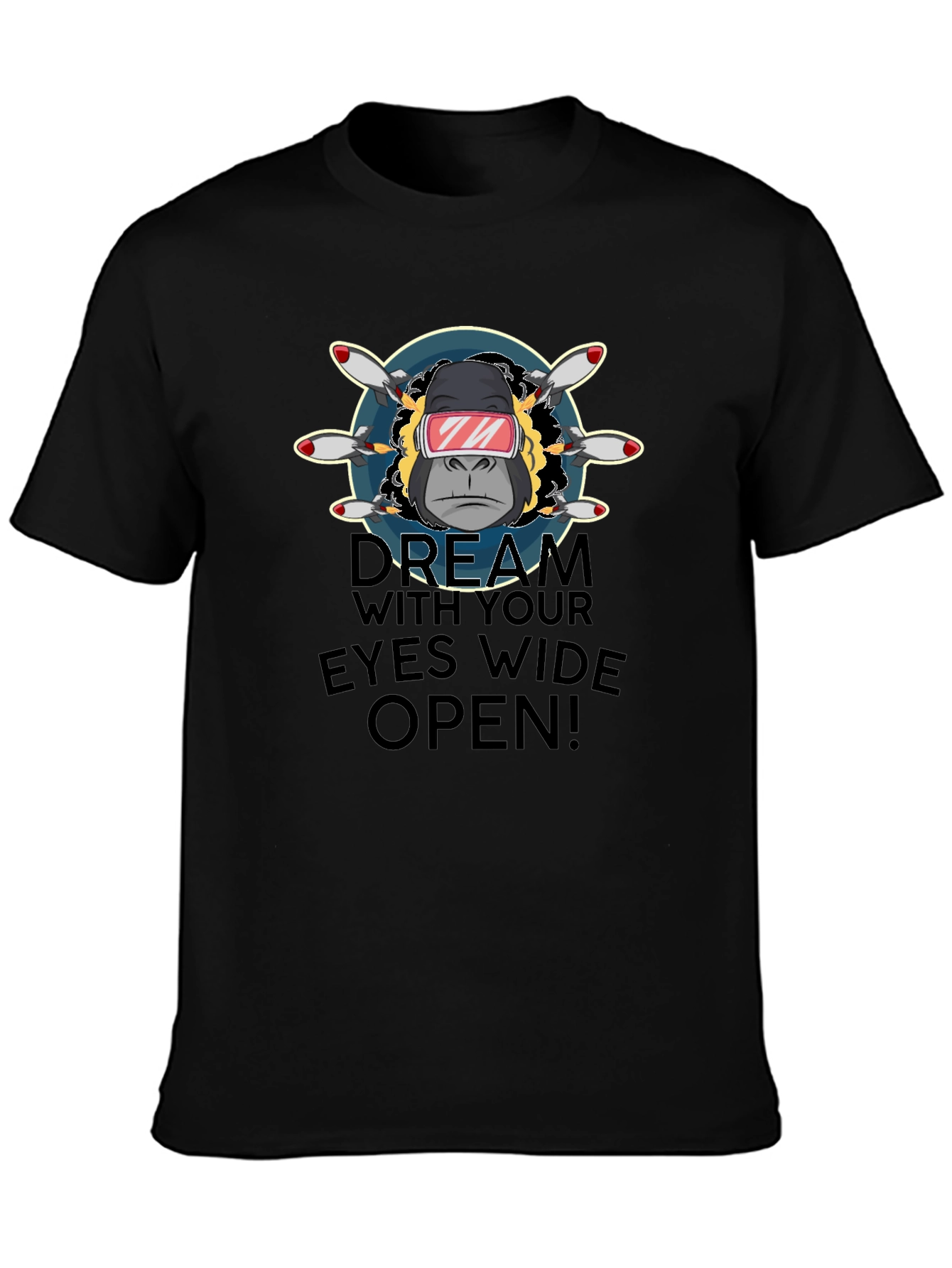 Dream with Eyes Open Black T-Shirt
