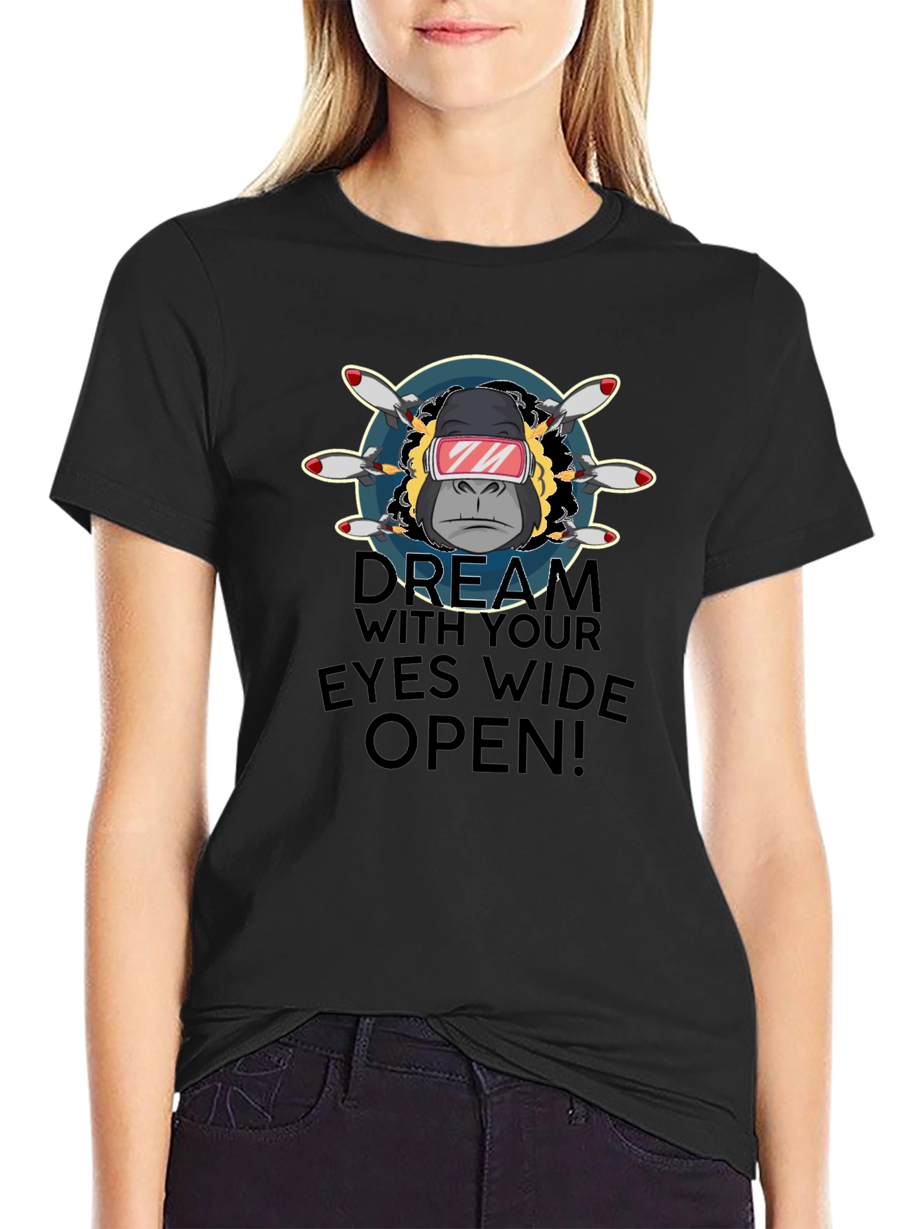 Dream with Eyes Open Black T-Shirt