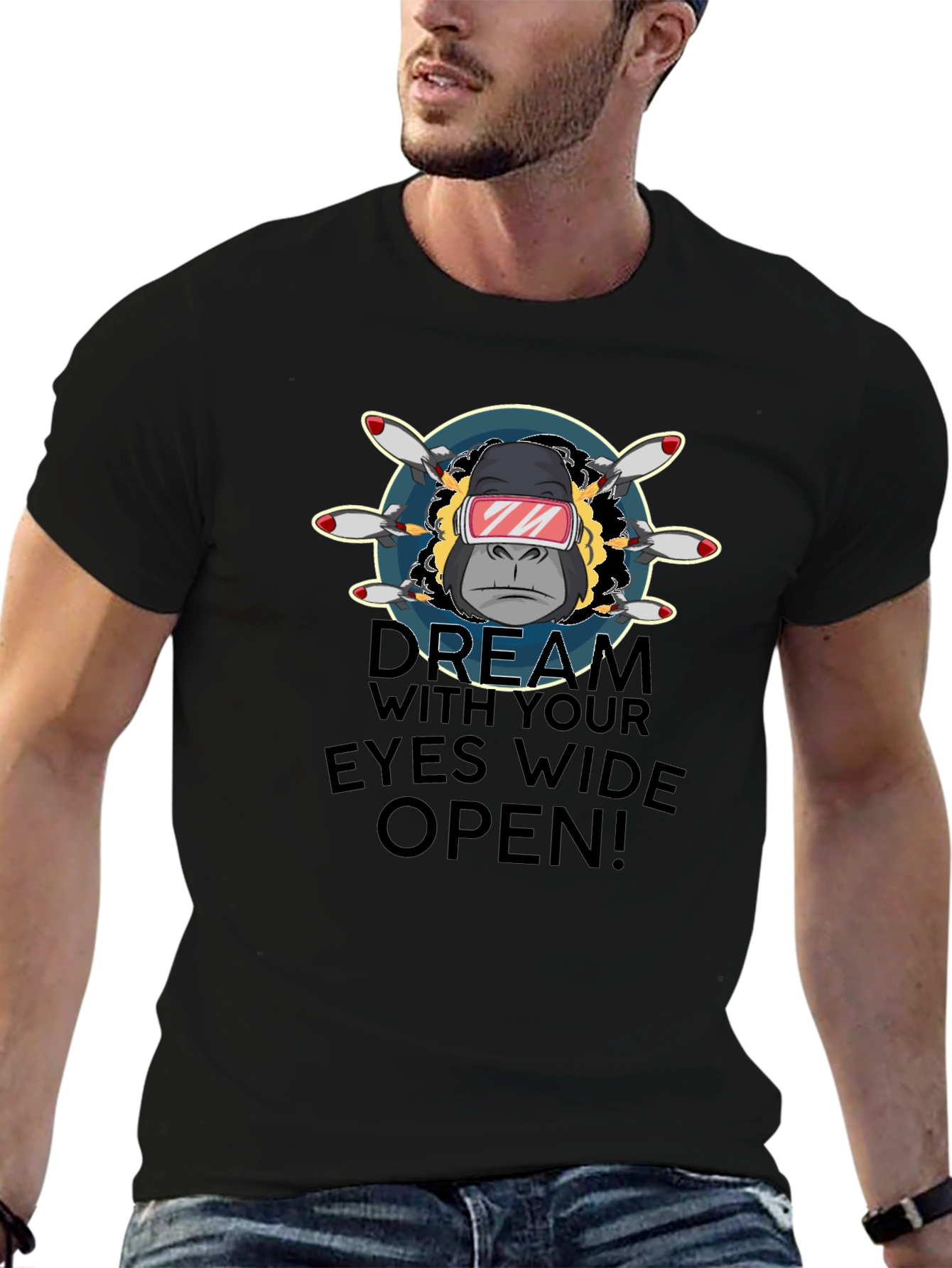 Dream with Eyes Open Black T-Shirt