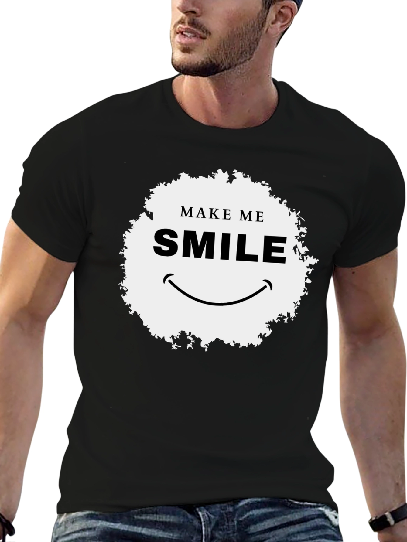 Make Me Smile Graphic T-Shirt - Black Classic Fit