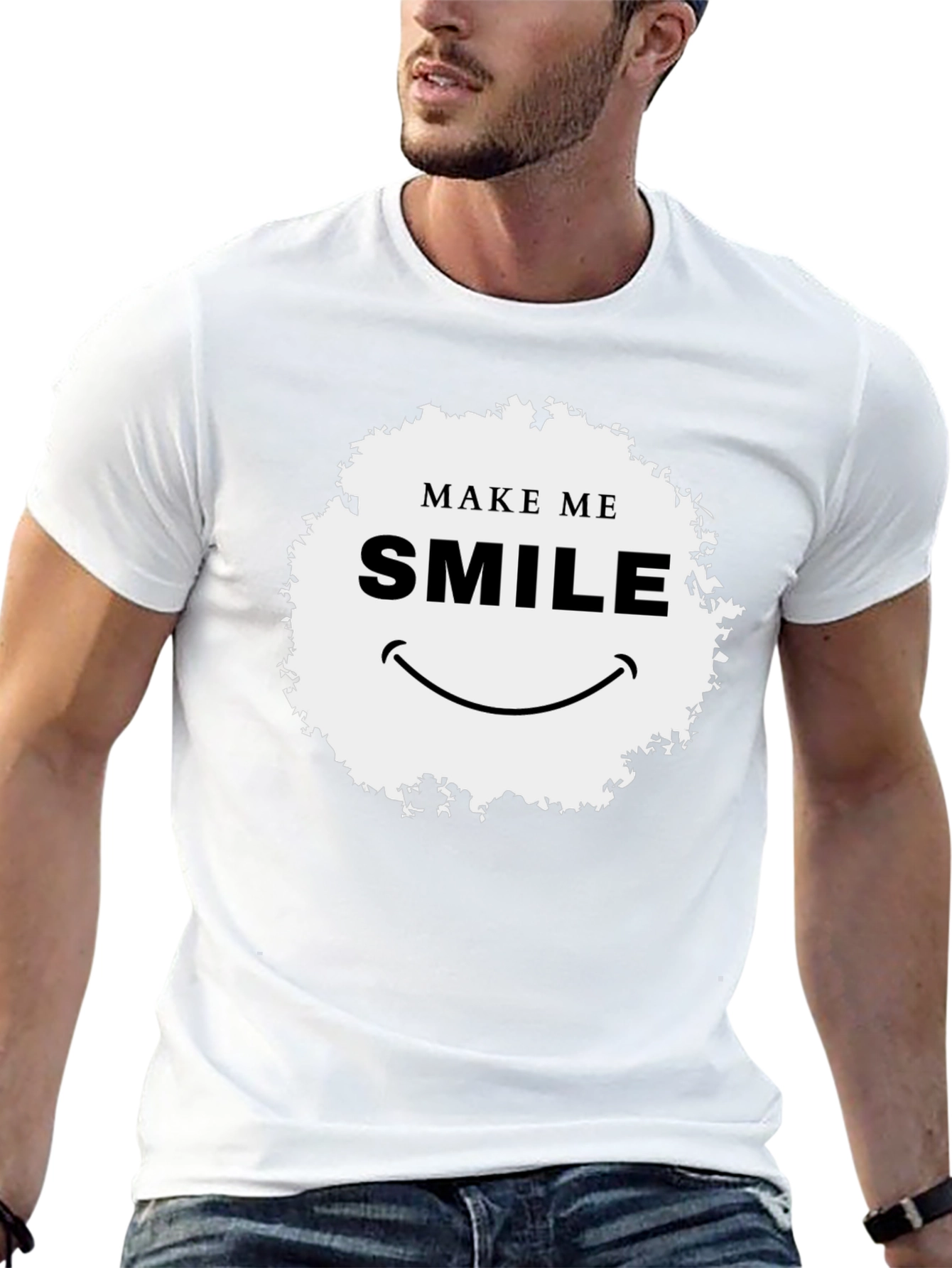 Make Me Smile Graphic T-Shirt - Black Classic Fit