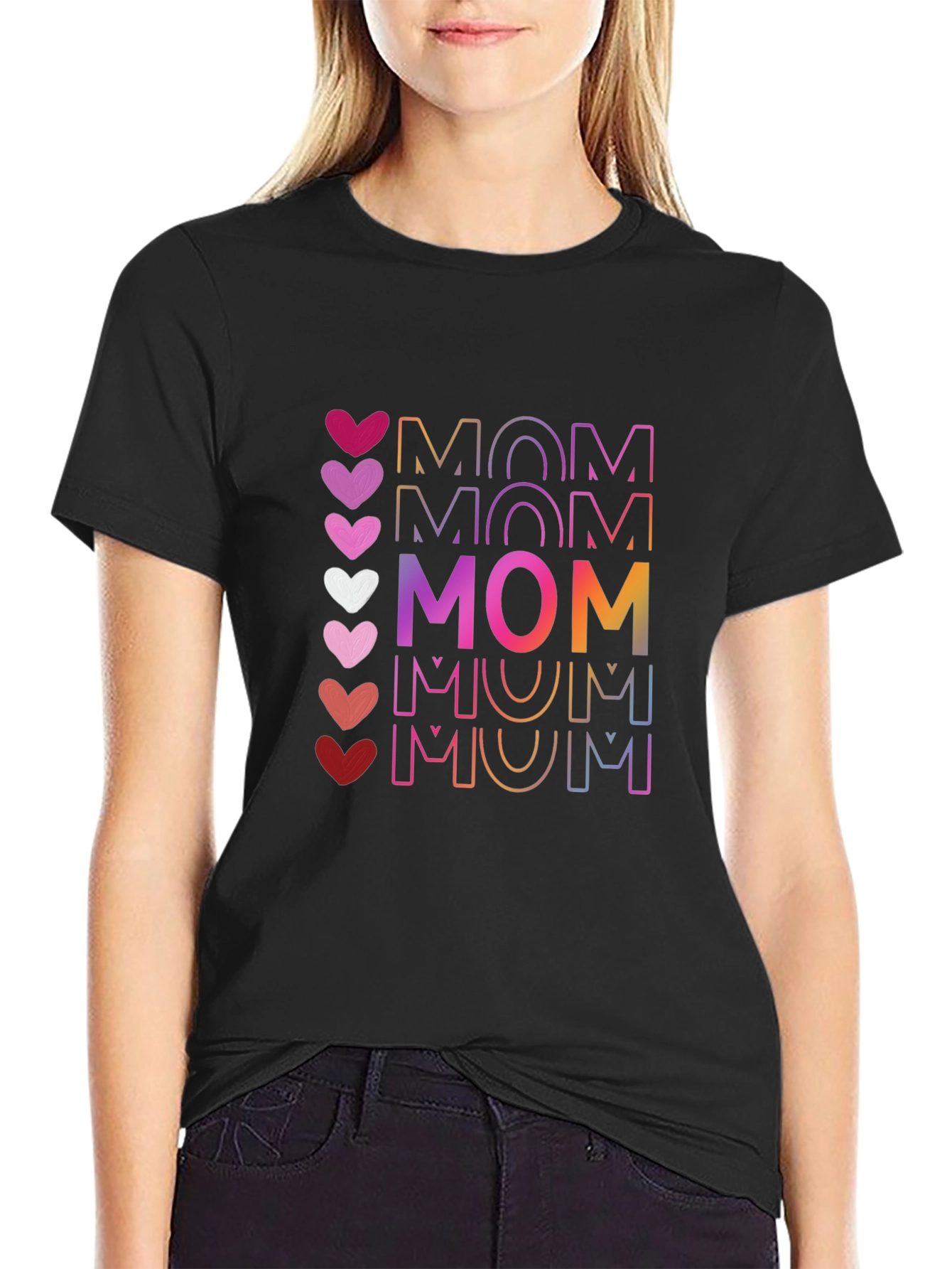 Mom Heart Graphic Tee - Stylish Mothers Day T-Shirt