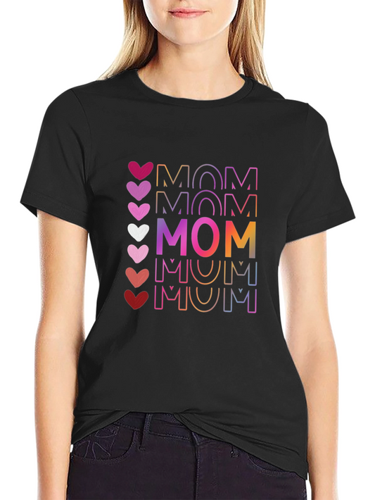 Mom Heart Graphic Tee - Stylish Mothers Day T-Shirt