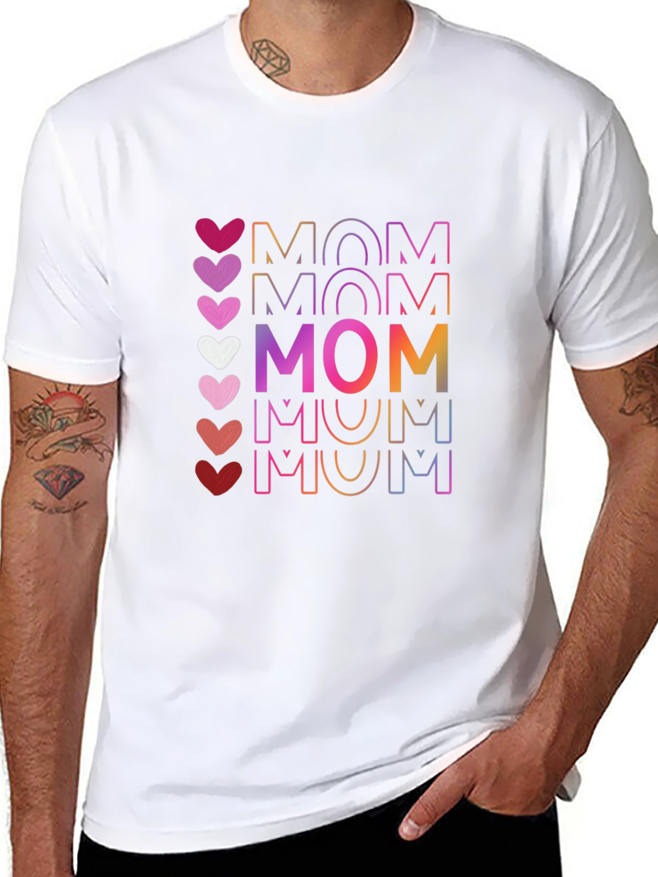 Mom Heart Graphic Tee - Stylish Mothers Day T-Shirt