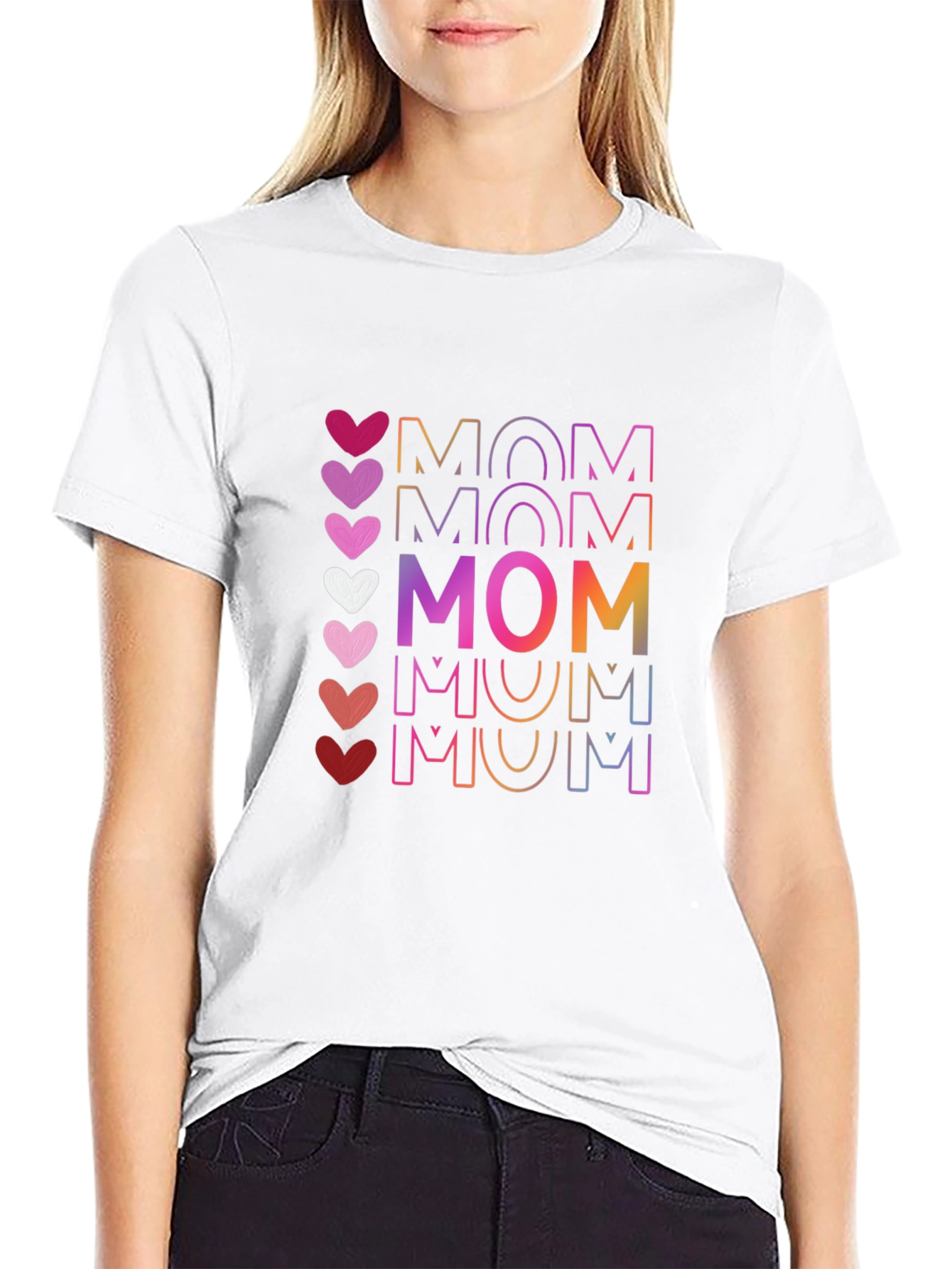 Mom Heart Graphic Tee - Stylish Mothers Day T-Shirt