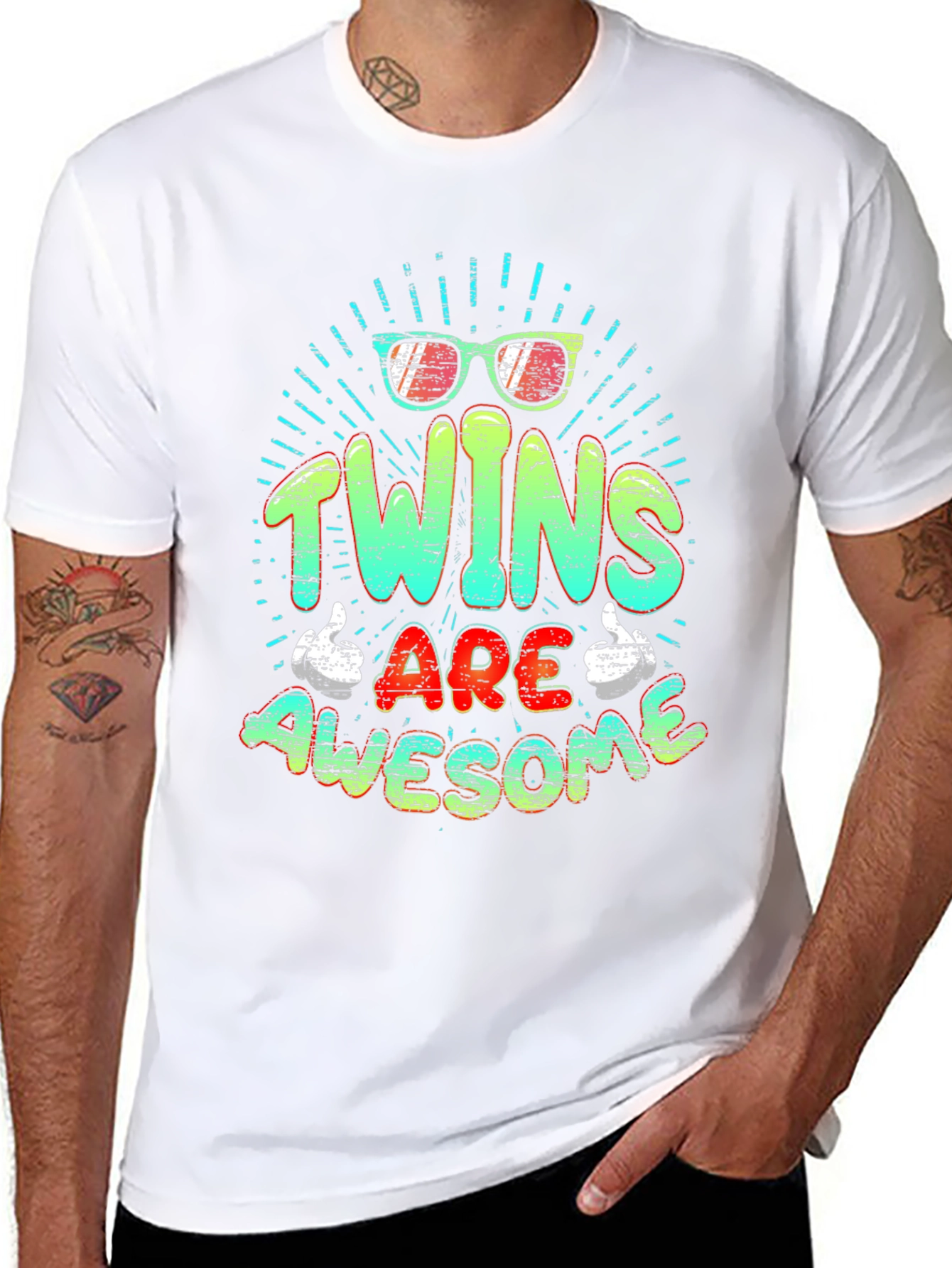Twins Are Awesome Graphic T-Shirt