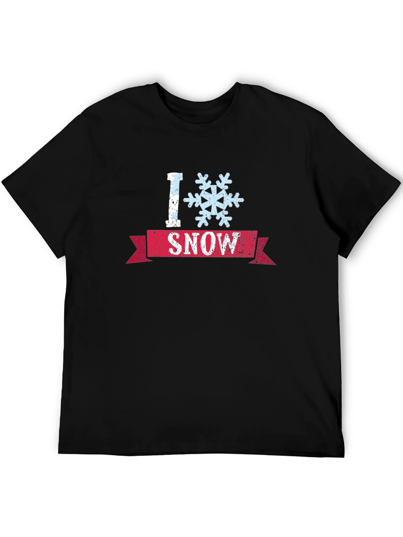 I Snowflake Snow Graphic T-Shirt - Black