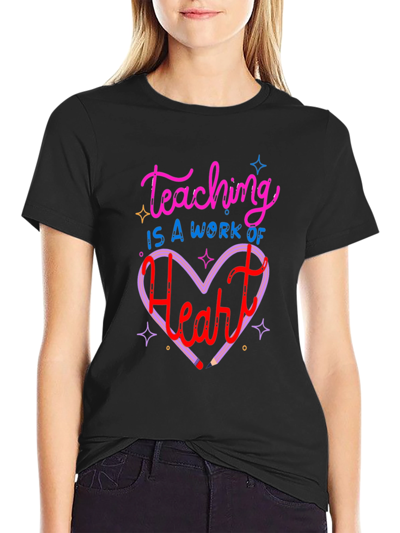 Teaching is a Work of Heart Graphic Tee