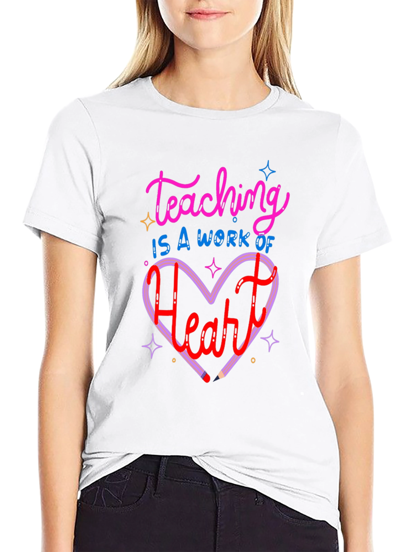 Teaching is a Work of Heart Graphic Tee